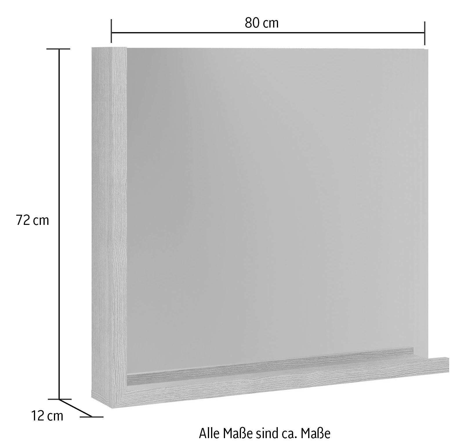 INOSIGN Spiegel Premont Frame en plank in houtlook, bxh ca.: 80 x72 cm (1 stuk)