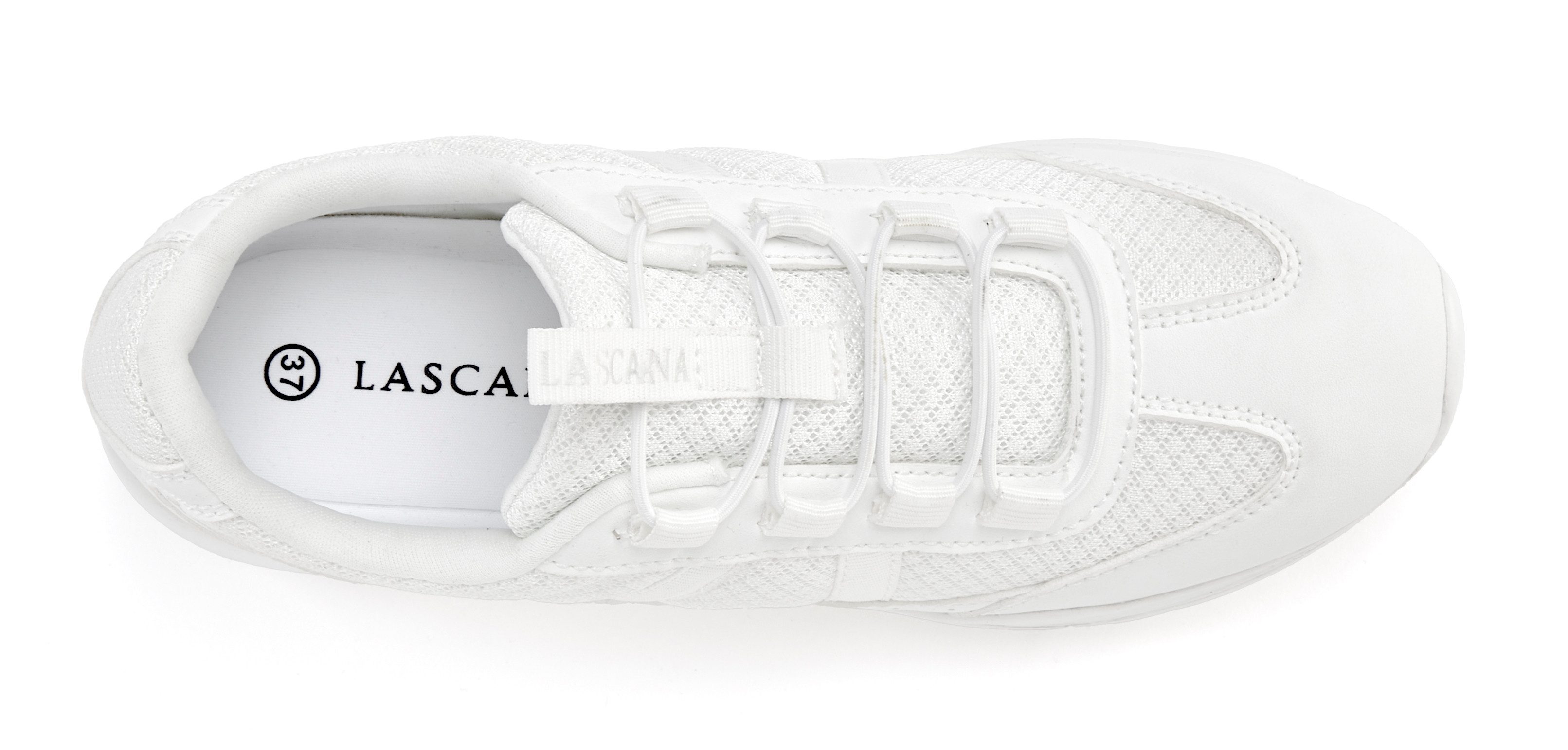 Lascana Sneakers Slip-On vrijetijdsschoen, lage schoen met elastische veters VEGAN