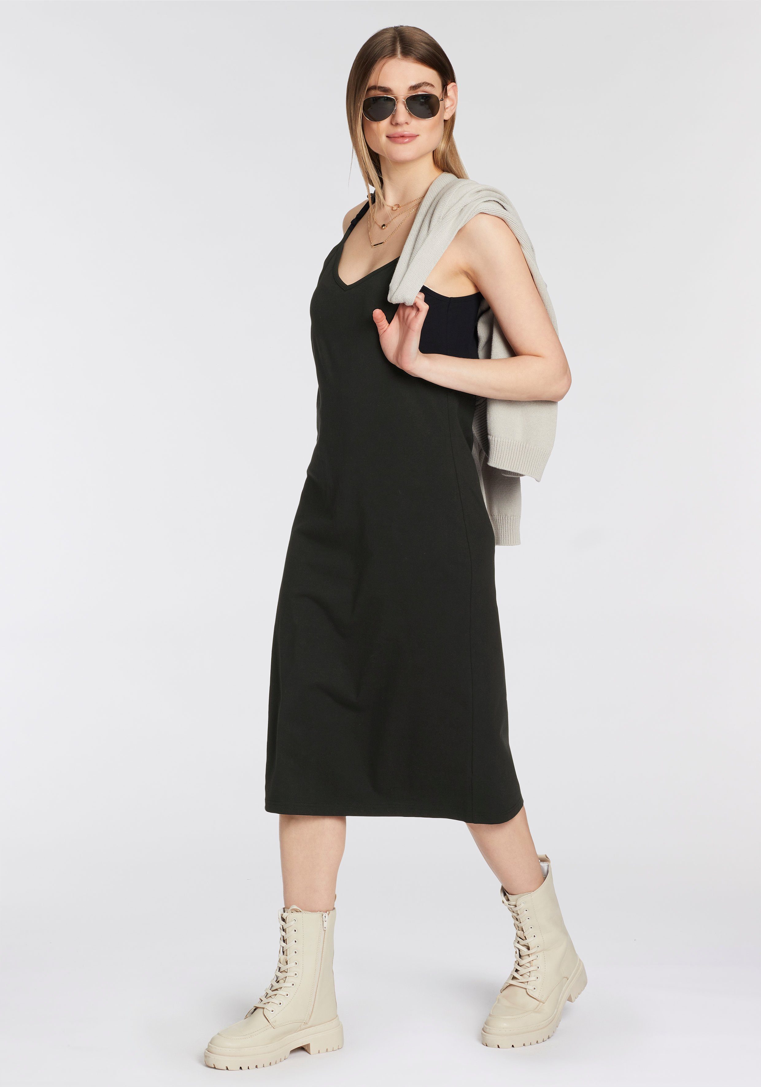 OTTO products Jerseyjurk GOTS-gecertificeerd CIRCULAR COLLECTIE in midi-lengte elegant van 100% katoen met spaghettibandjes