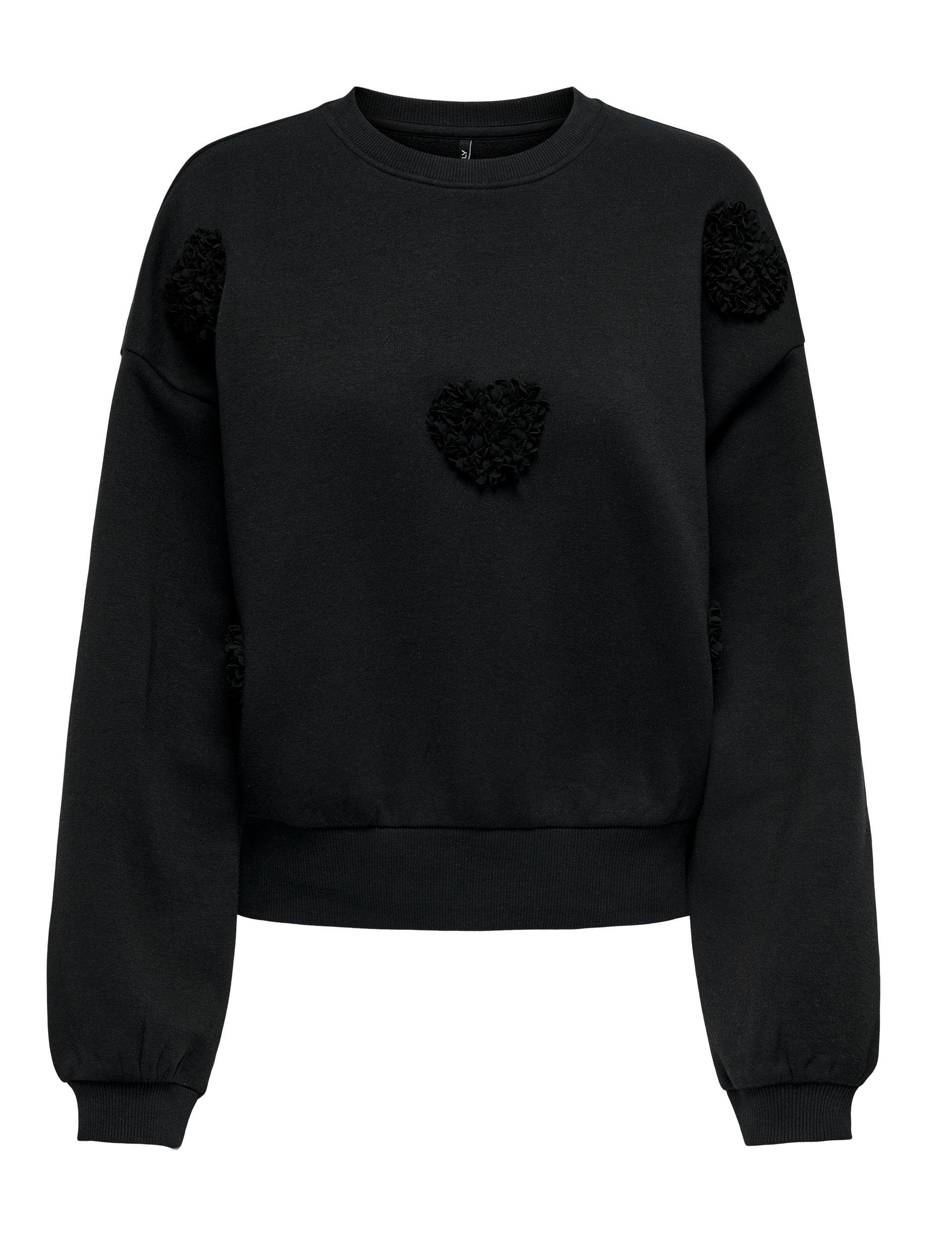 Only Sweater ONLKIARA L S HEART O-NECK BOX SWT