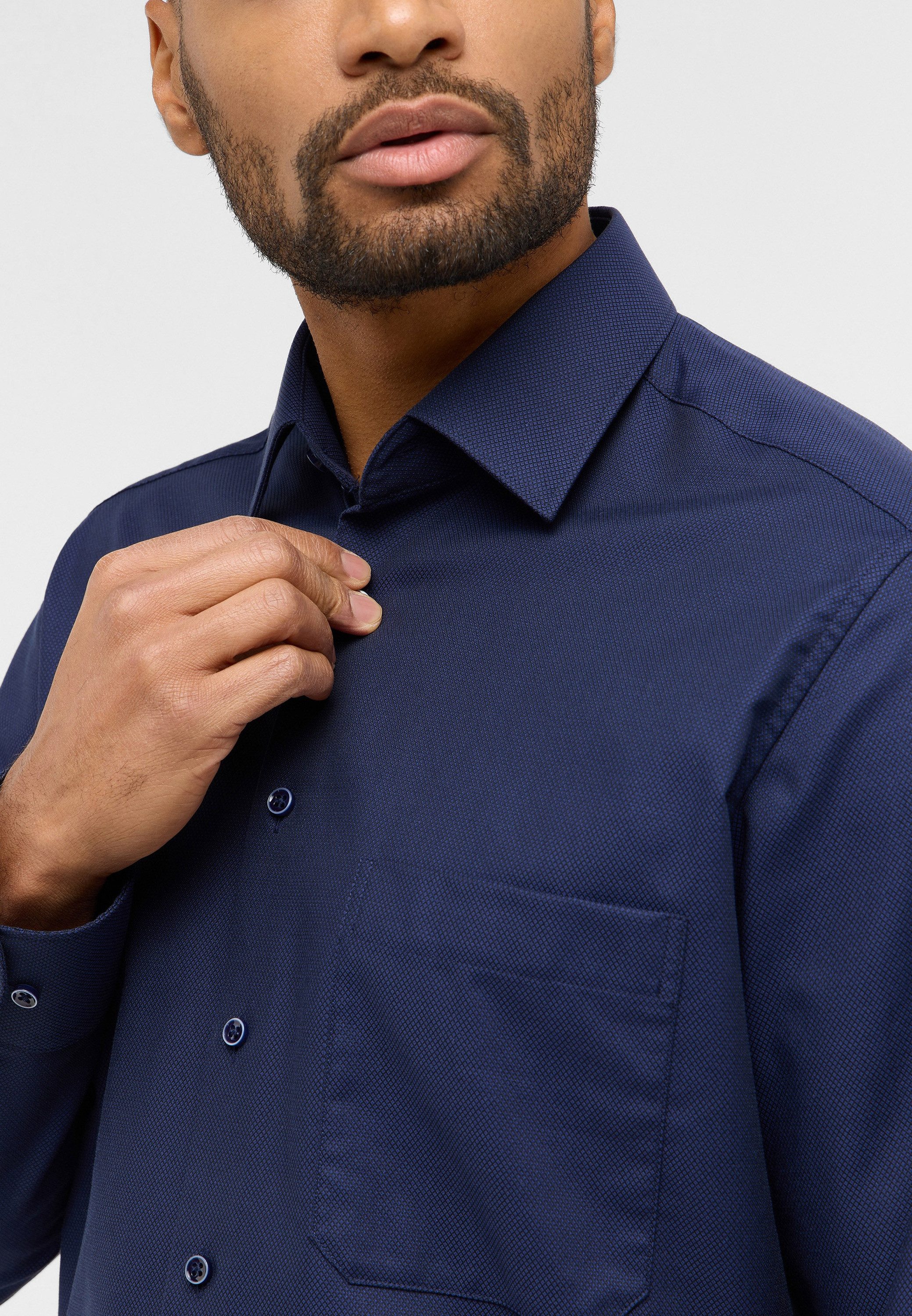 Eterna Overhemd met lange mouwen Comfort fit NON IRON (strijkvrij)