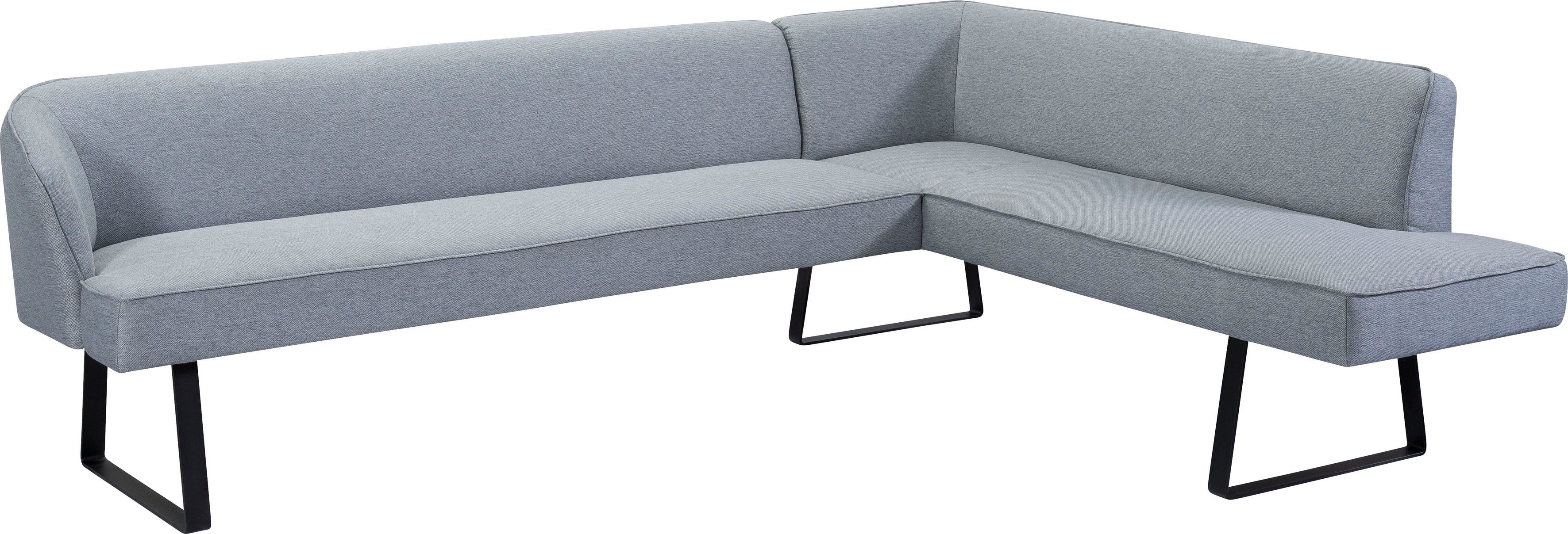 exxpo - sofa fashion Hoekbank Americano met opstaande naad en metalen poten, bekleding in verschillende kwaliteiten