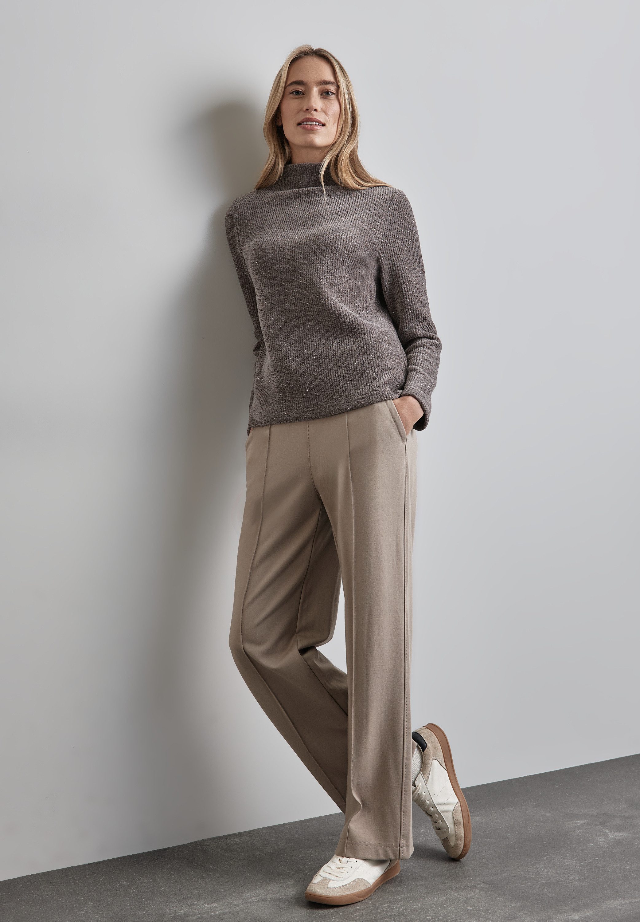 STREET ONE Shirt met lange mouwen met gemetalliseerde vezels