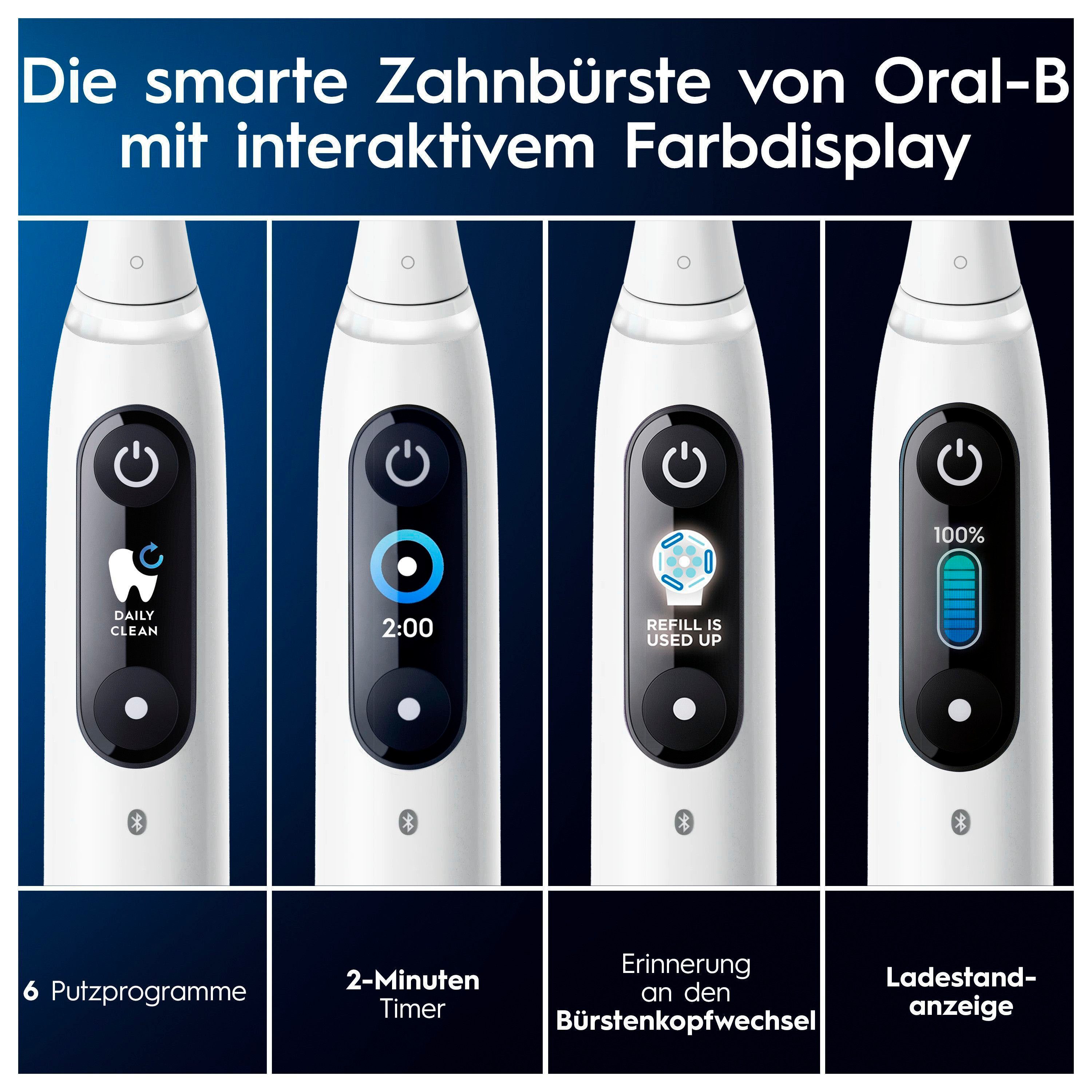 Oral B Elektrische tandenborstel IO 8 met magnet technologie, 6 reinigingsstanden, kleurendisplay & reisetui