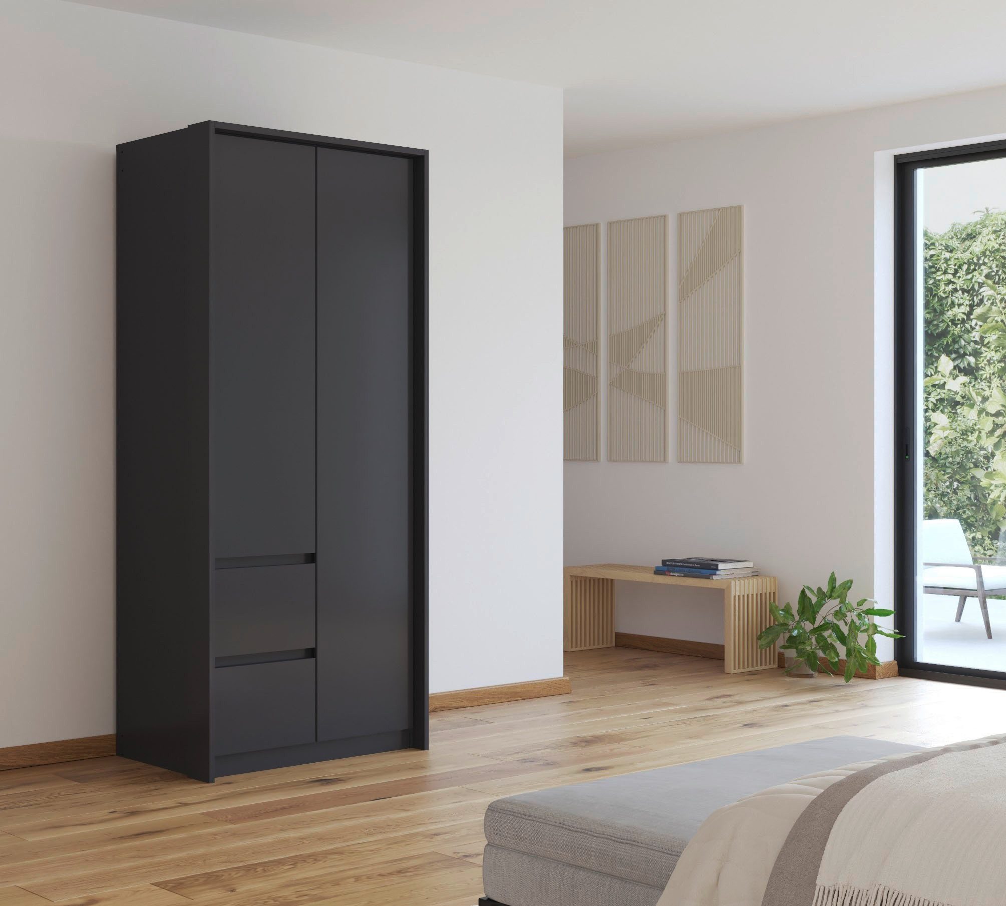 rauch Draaideurkast Mainz met passe-partout optioneel met verlichting, buitendeuren met push-to-openfunctie