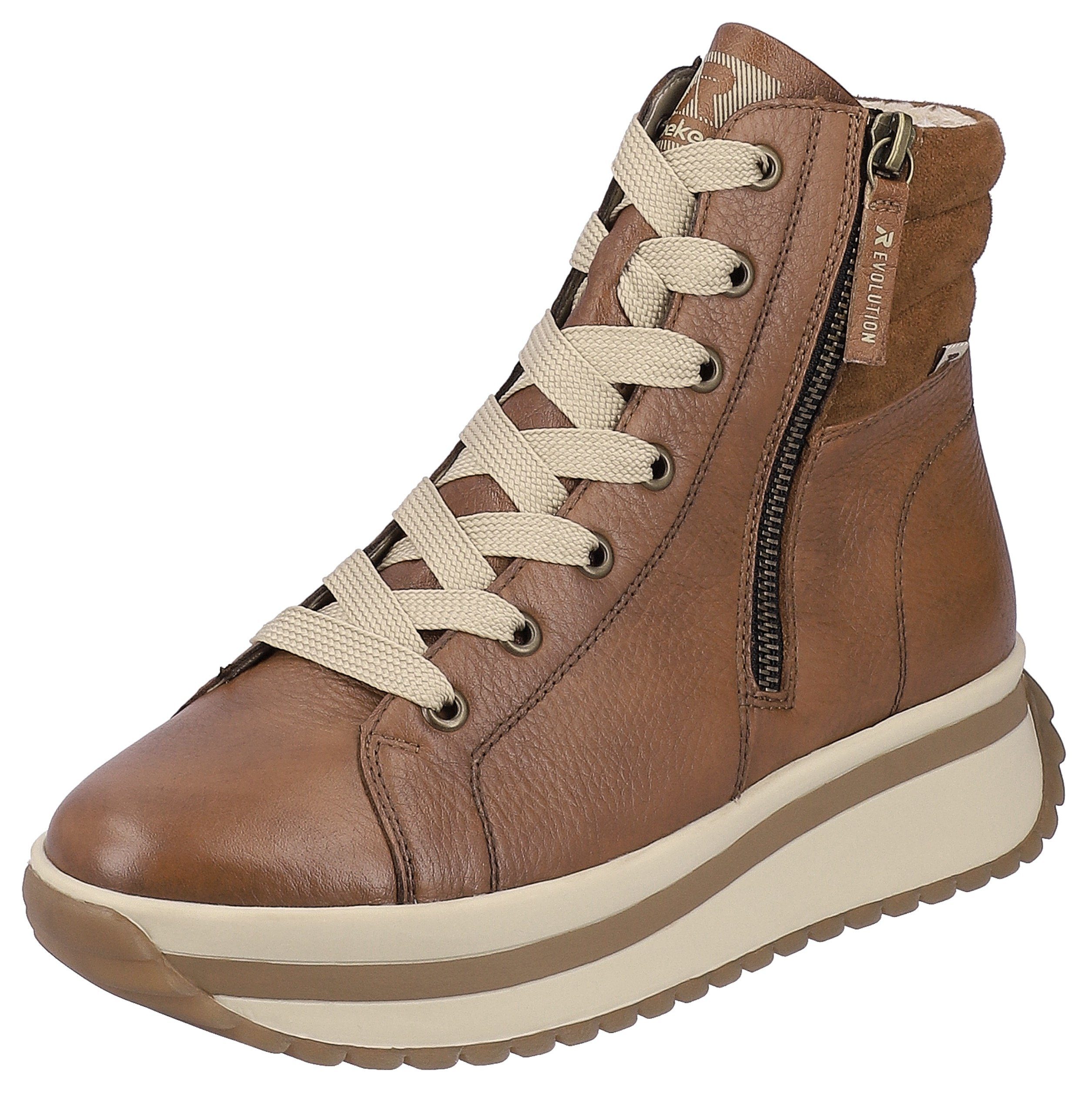 Rieker EVOLUTION Hoge veterschoenen platform ankle boots, high top sneakers with two zippers