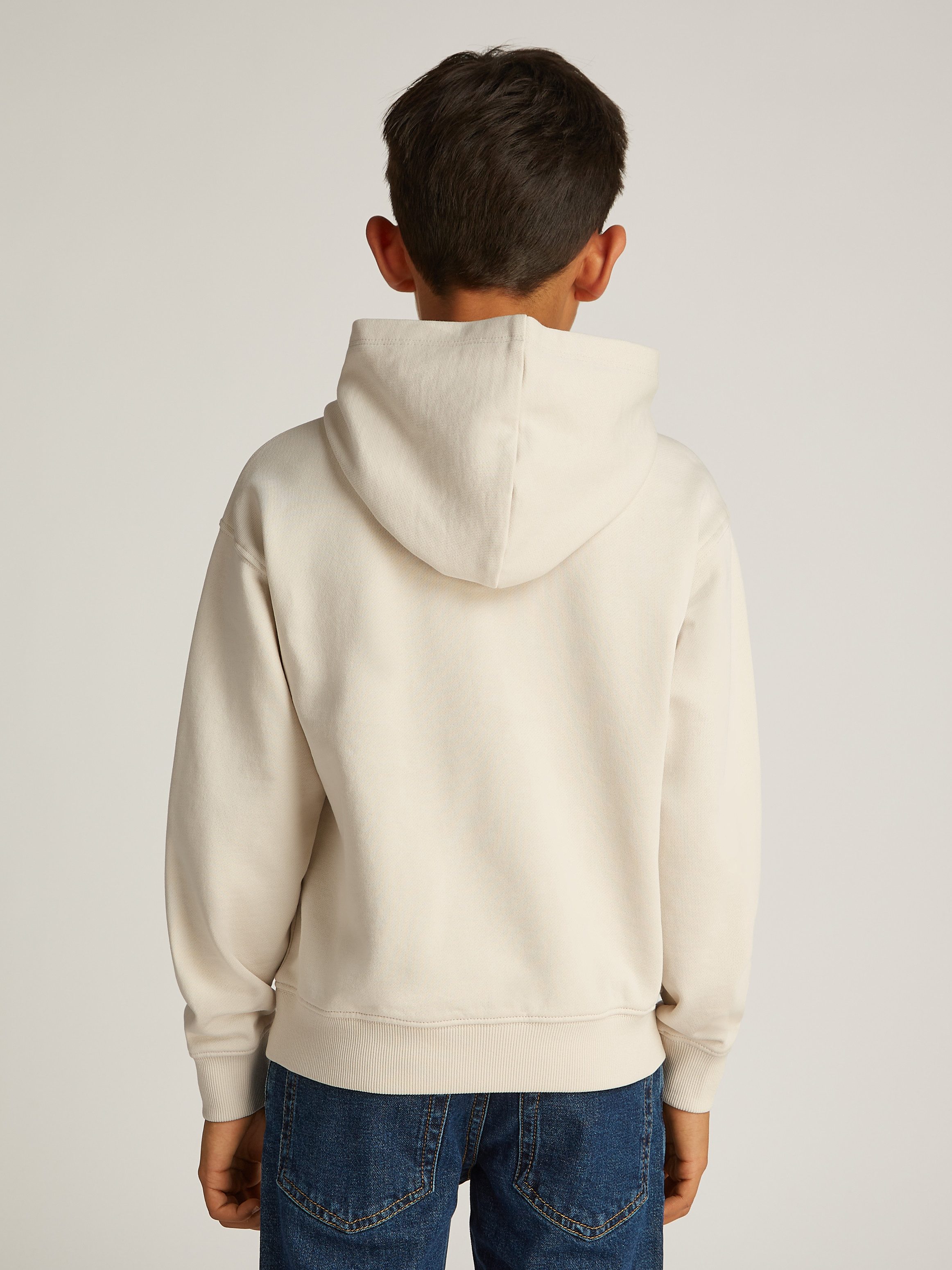 Calvin Klein Sweatshirt LARGE SHIFTED CK HOODIE voor kinderen tot 16 jaar met logo-opdruk