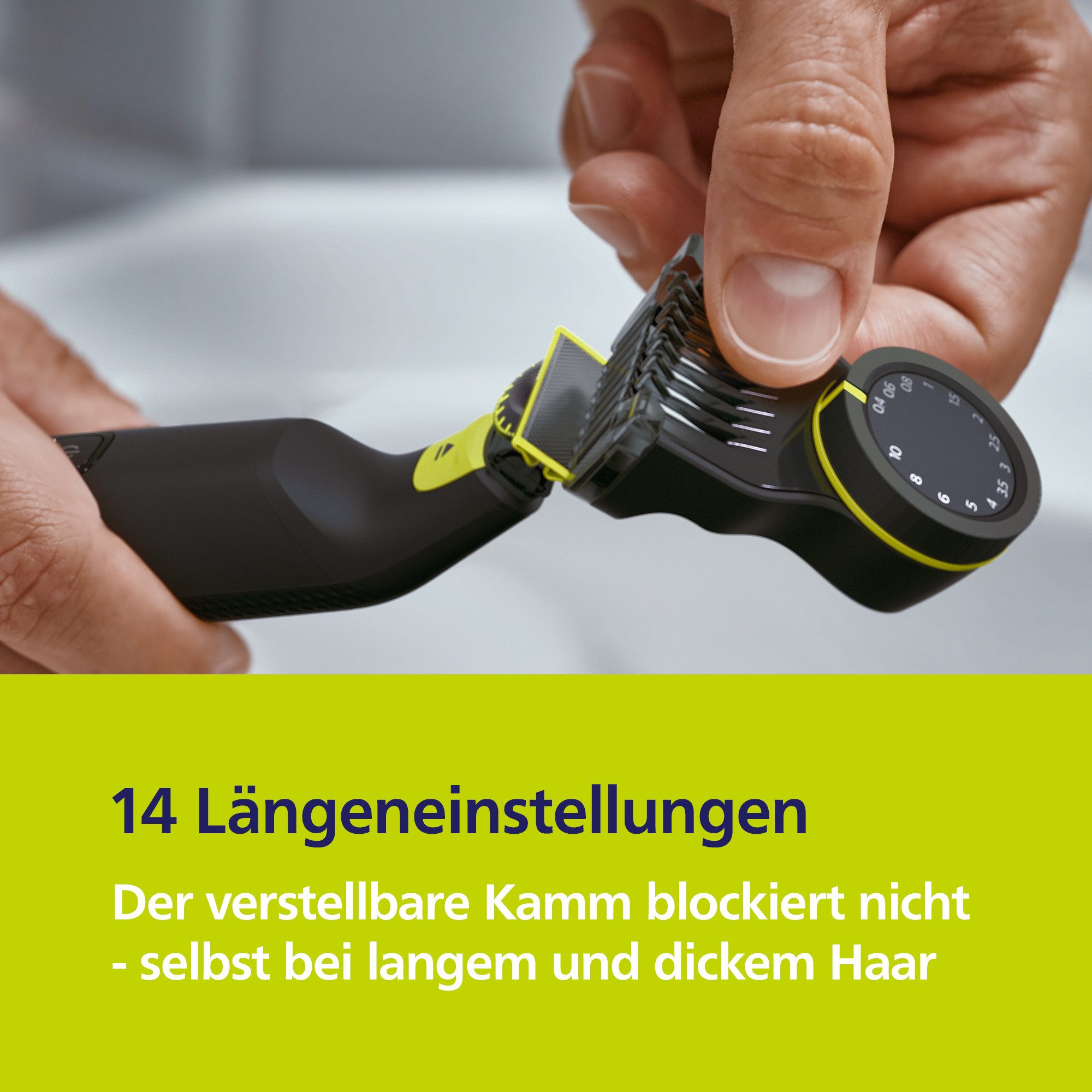 Philips Elektrisch scheerapparaat OneBlade Pro 360 Face & Body QP6552/30 360 graden mes, 20 lengtestellingen, incl. opbergtas