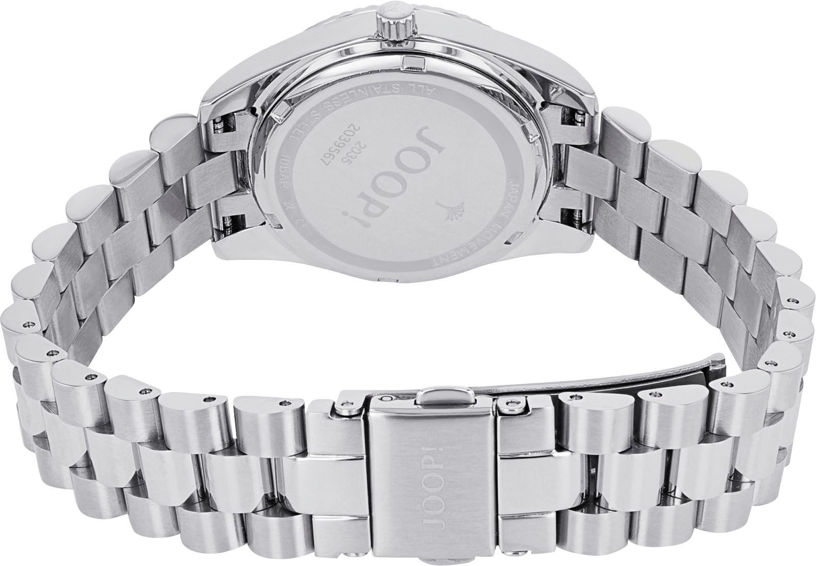 Joop! Kwartshorloge Horloge, dameshorloge, stalen band, analoog, zirkonia (synth.)