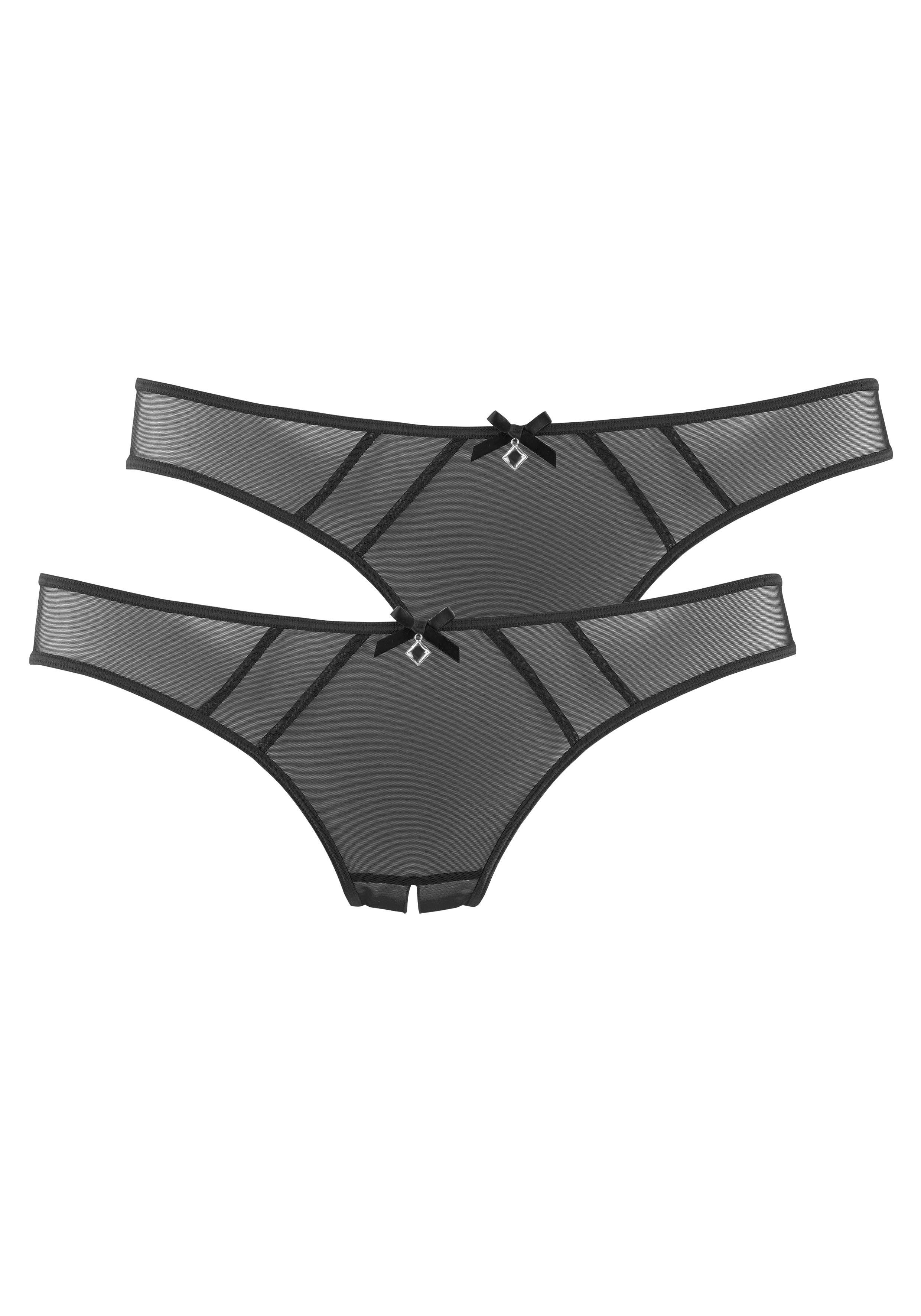 Lascana String-ouvert van iets transparant netmateriaal (2 stuks Set van 2)