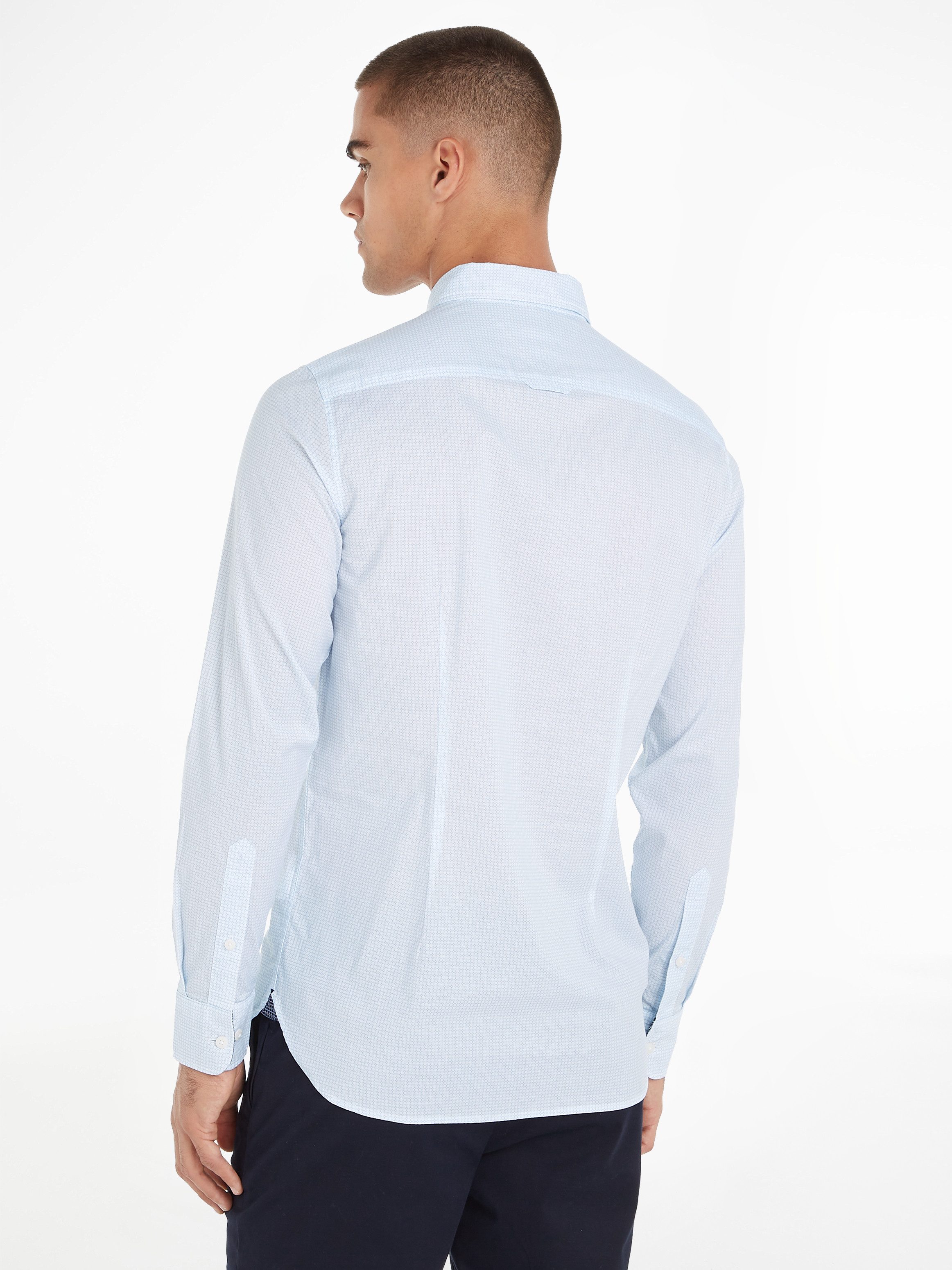 Tommy Hilfiger Businessoverhemd FLEX MICRO FOULARD SF SHIRT Met minimal-print, button-down-kraag