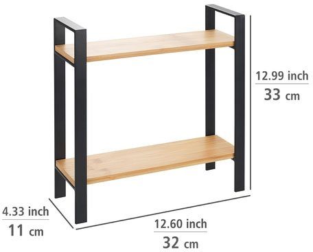 WENKO Keukenrek Lou 2-niveaus, metaal/bamboe (1 stuk)