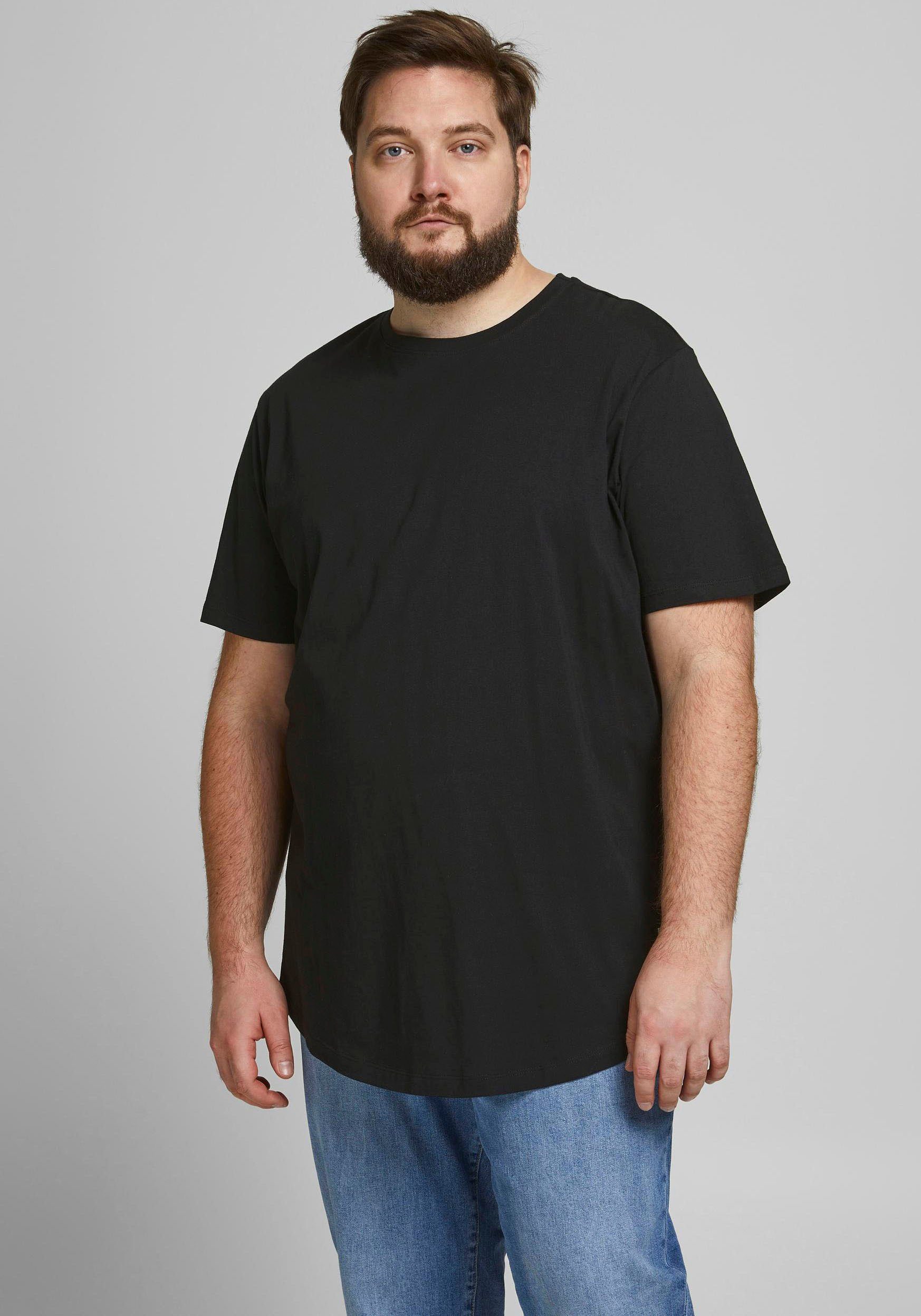 Jack & Jones PlusSize T-shirt NOA TEE met een afgeronde zoom, t/m maat 6xl