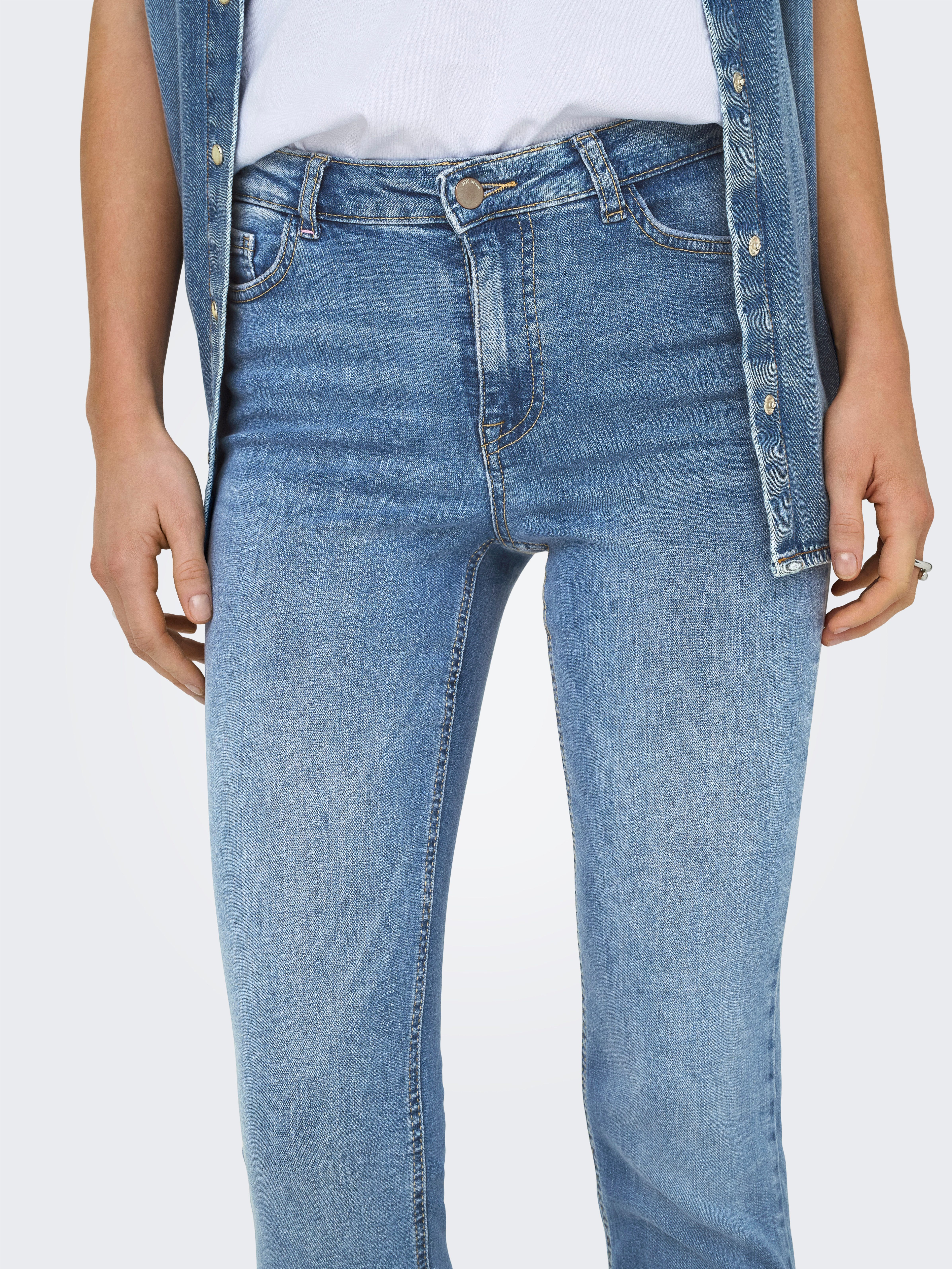 JDY Skinny fit jeans JDYFINA MW SKINNY ANK JNS MB NOOS DNM