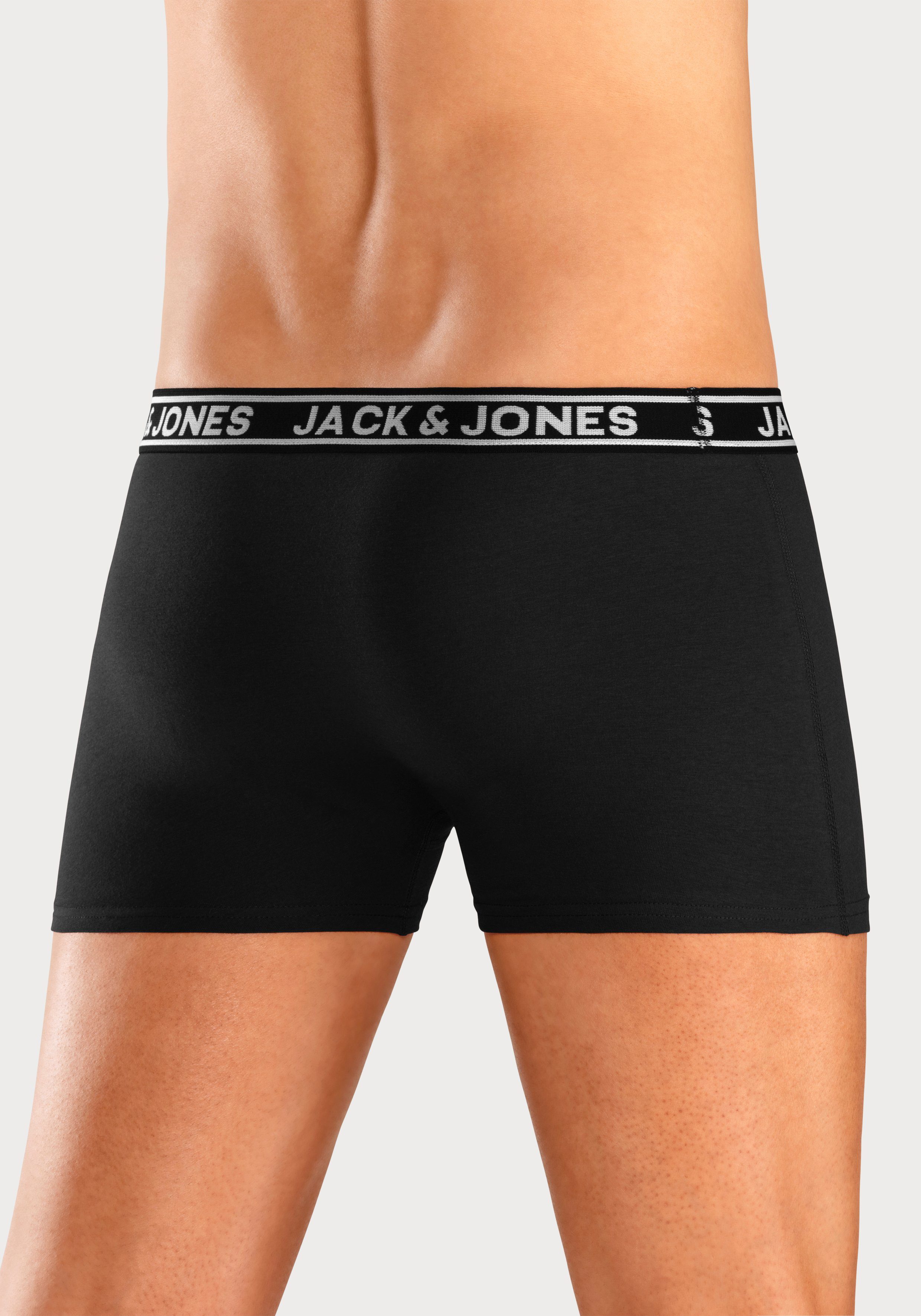 Jack & Jones Trunk JACCRISP in 6-pack met logoband en stretchcomfort effen met kleuraccent, modieus, nauwsluitend, katoenmix (set, 6 stuks)