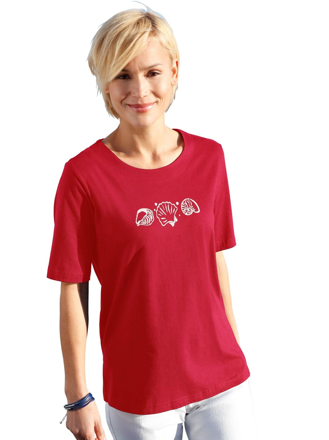 Casual Looks Shirt met korte mouwen Shirt (1-delig) dames t-shirts maat 44 rood