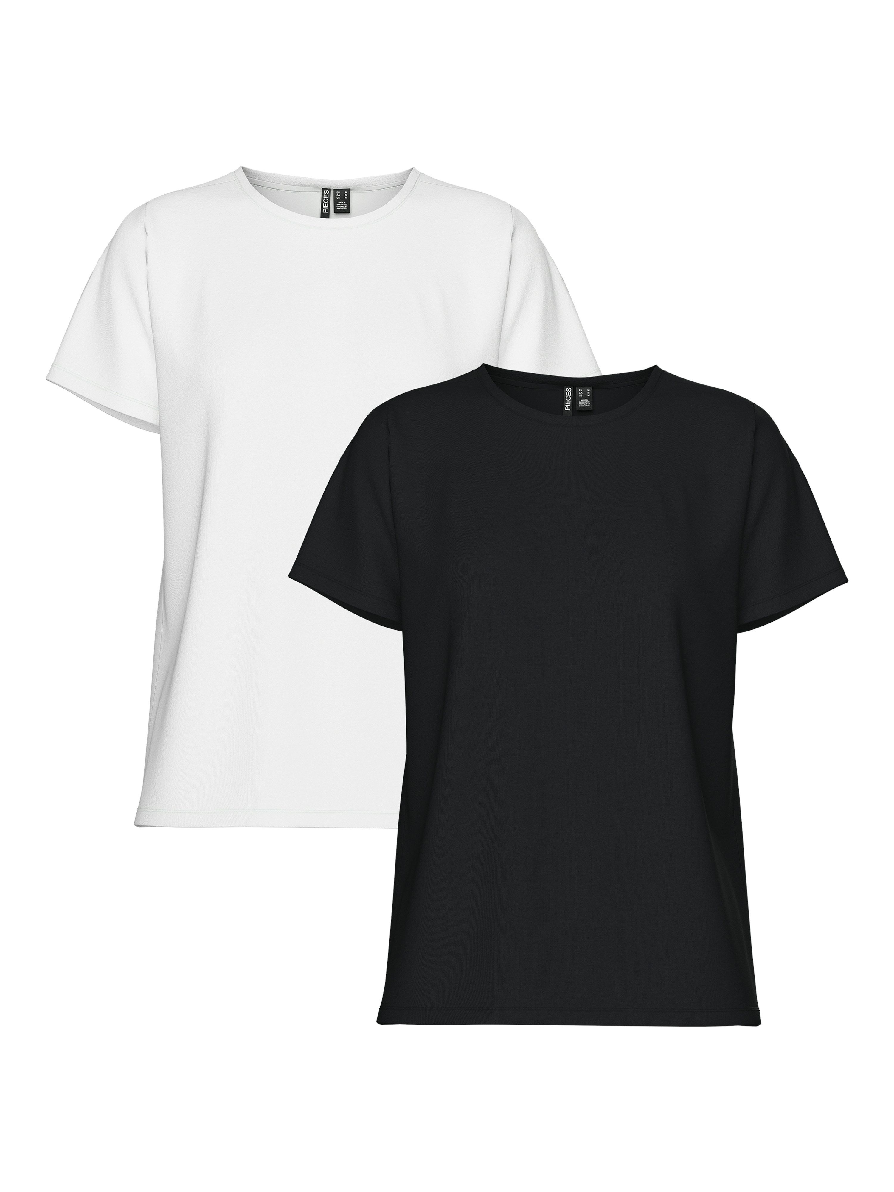 pieces Shirt met korte mouwen PCAMIRA SS TEE 2-PACK NOOS BC (set, 2-delig)