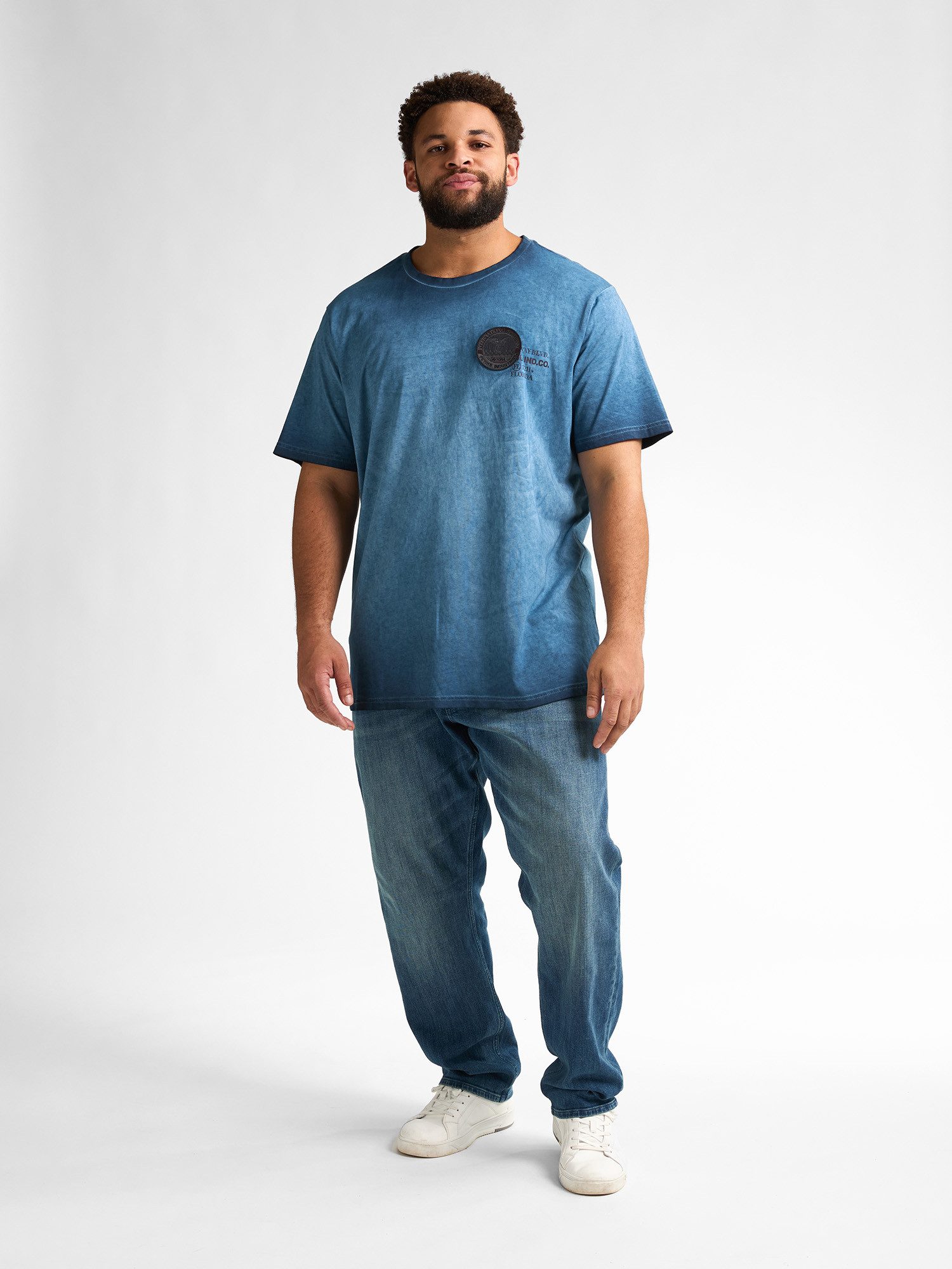 Petrol Industries Shirt met ronde hals met geborduurd logo