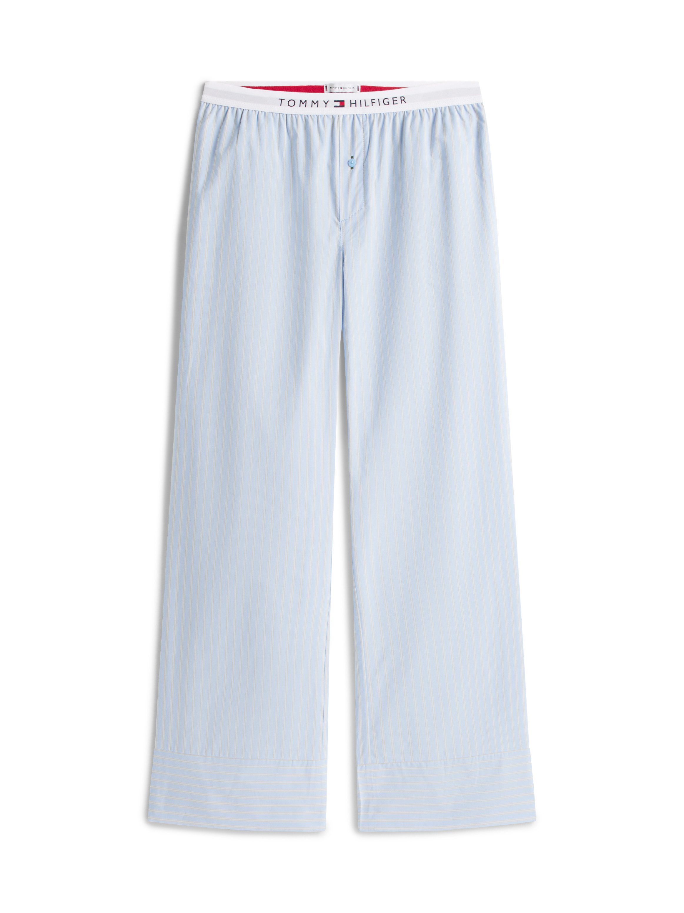 Tommy Hilfiger Underwear Loungebroek POPLIN PANTS met streepjespatroon, logo-bund