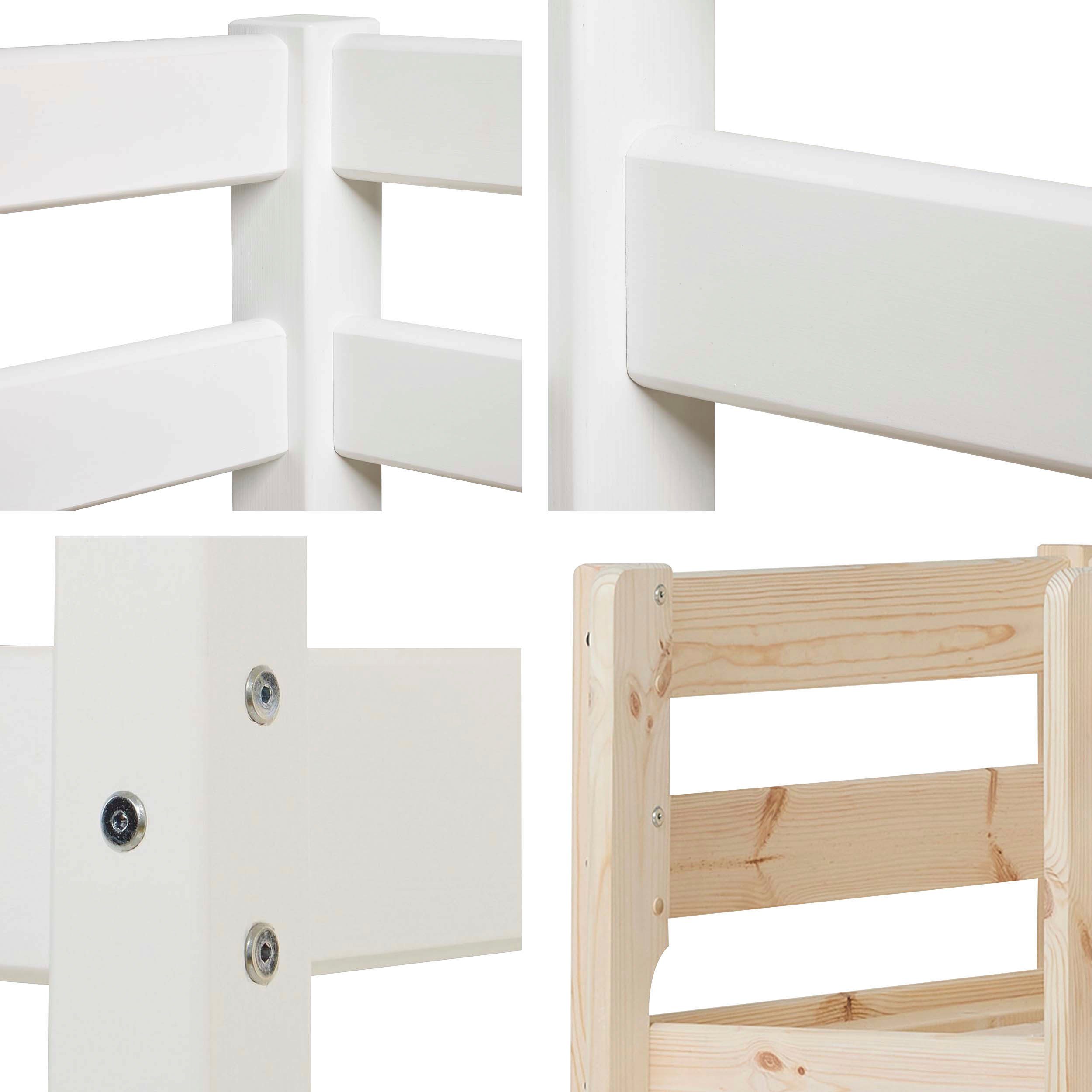 Hoppekids Stapelbed Eco comfort kinderbed 90x200 of 70x160 van massief hout in 4 kleuren
