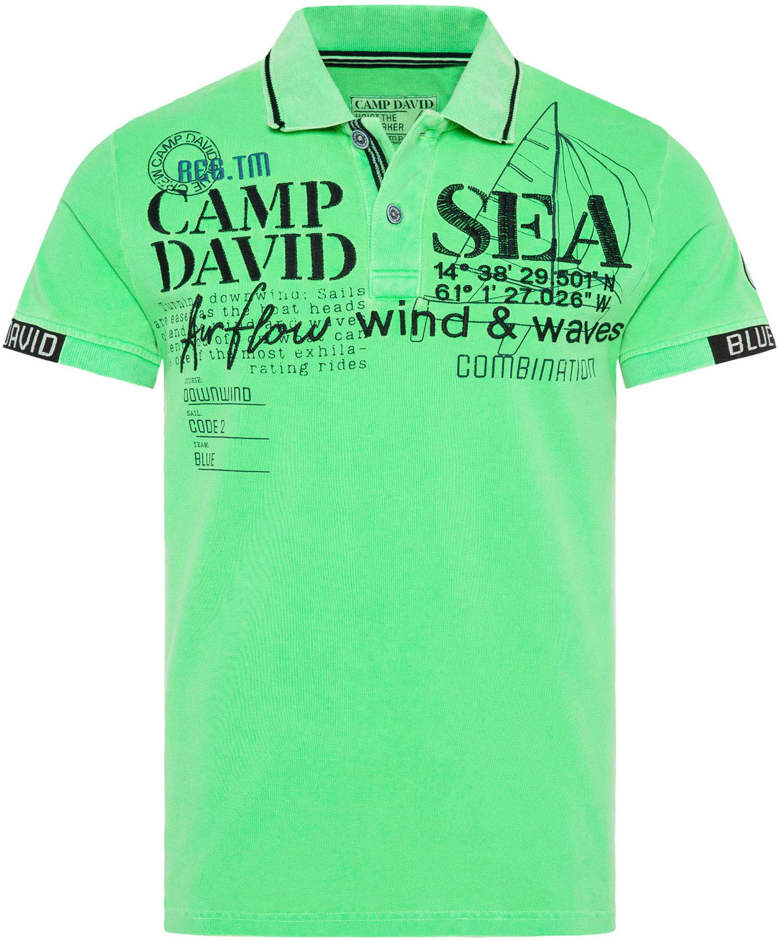 CAMP DAVID Poloshirt met logo-applicaties