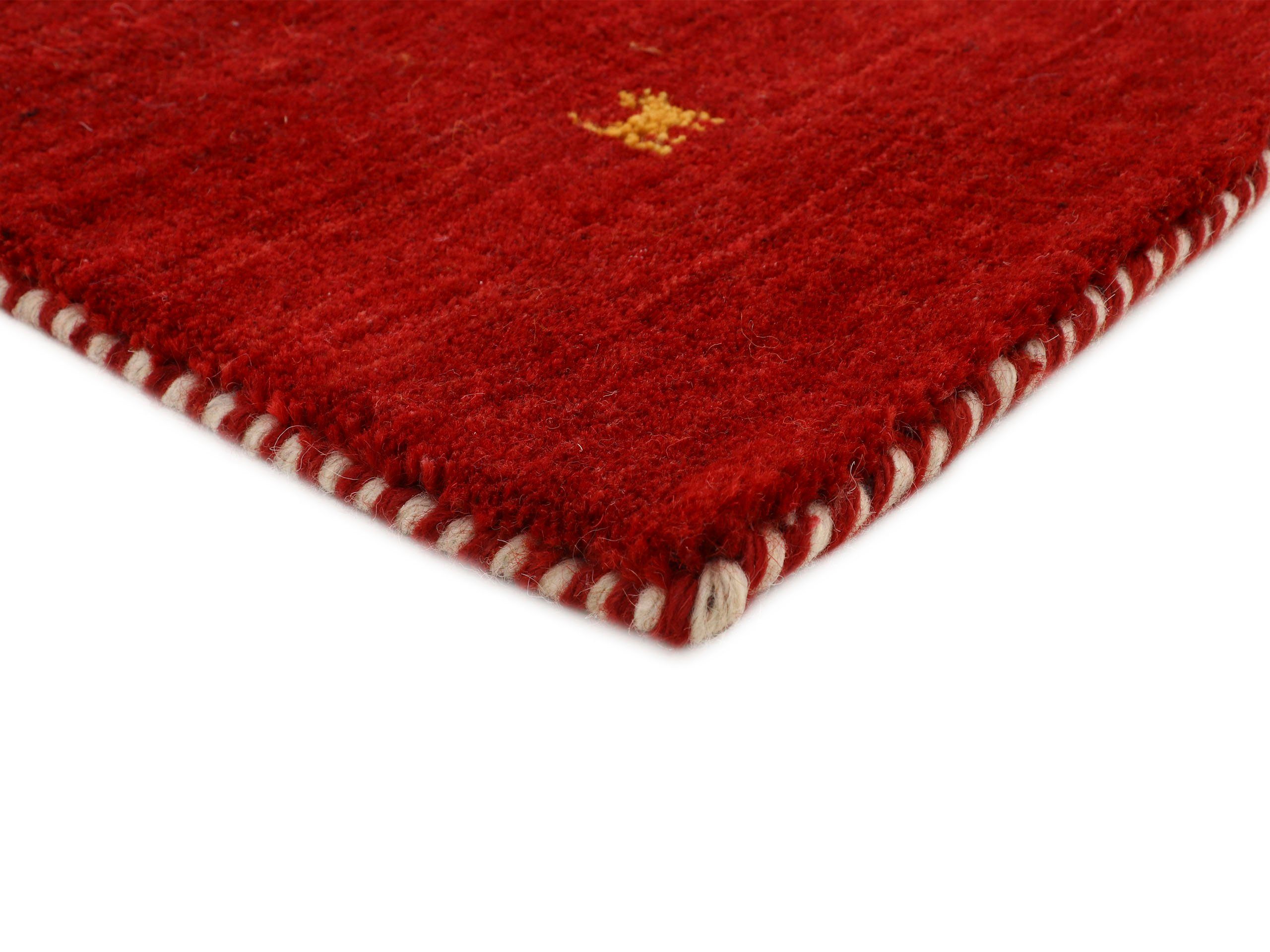 carpetfine Wollen kleed Gabbeh Uni, ook verkrijgbaar als loper en rond pure wol, handgeweven, gabbeh loom dierenmotief, grote kleurkeuze