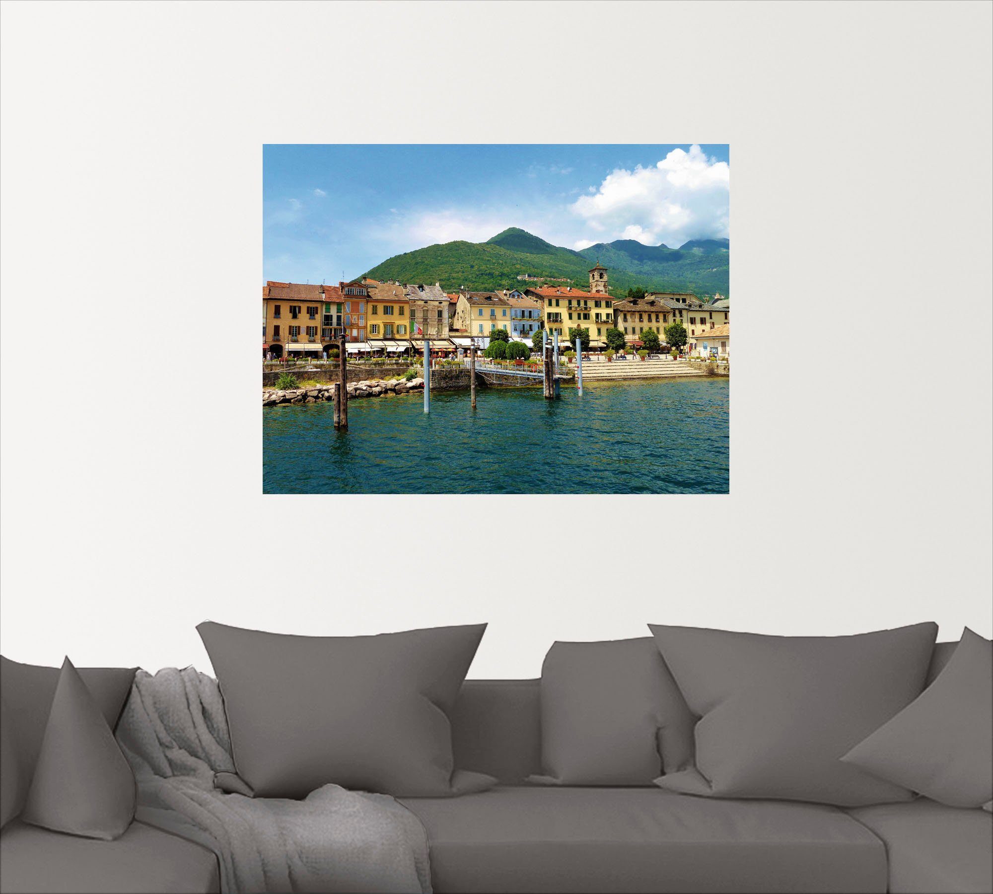 Artland Artprint Cannobio aan de Lago Maggiore als artprint op linnen, muursticker of poster in verschillende maten