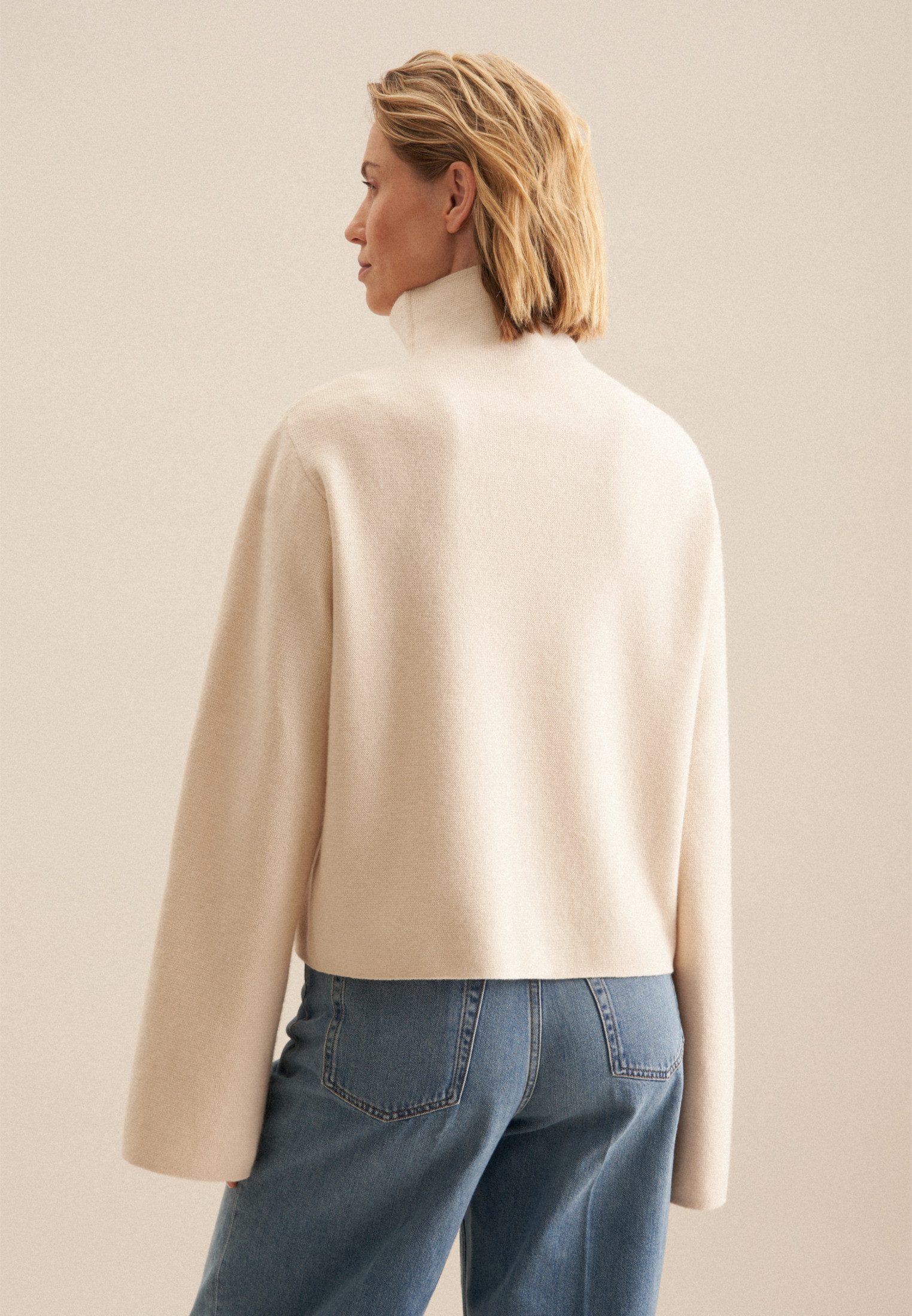 seidensticker Gebreide trui Zwarte roos Langarm turtleneck