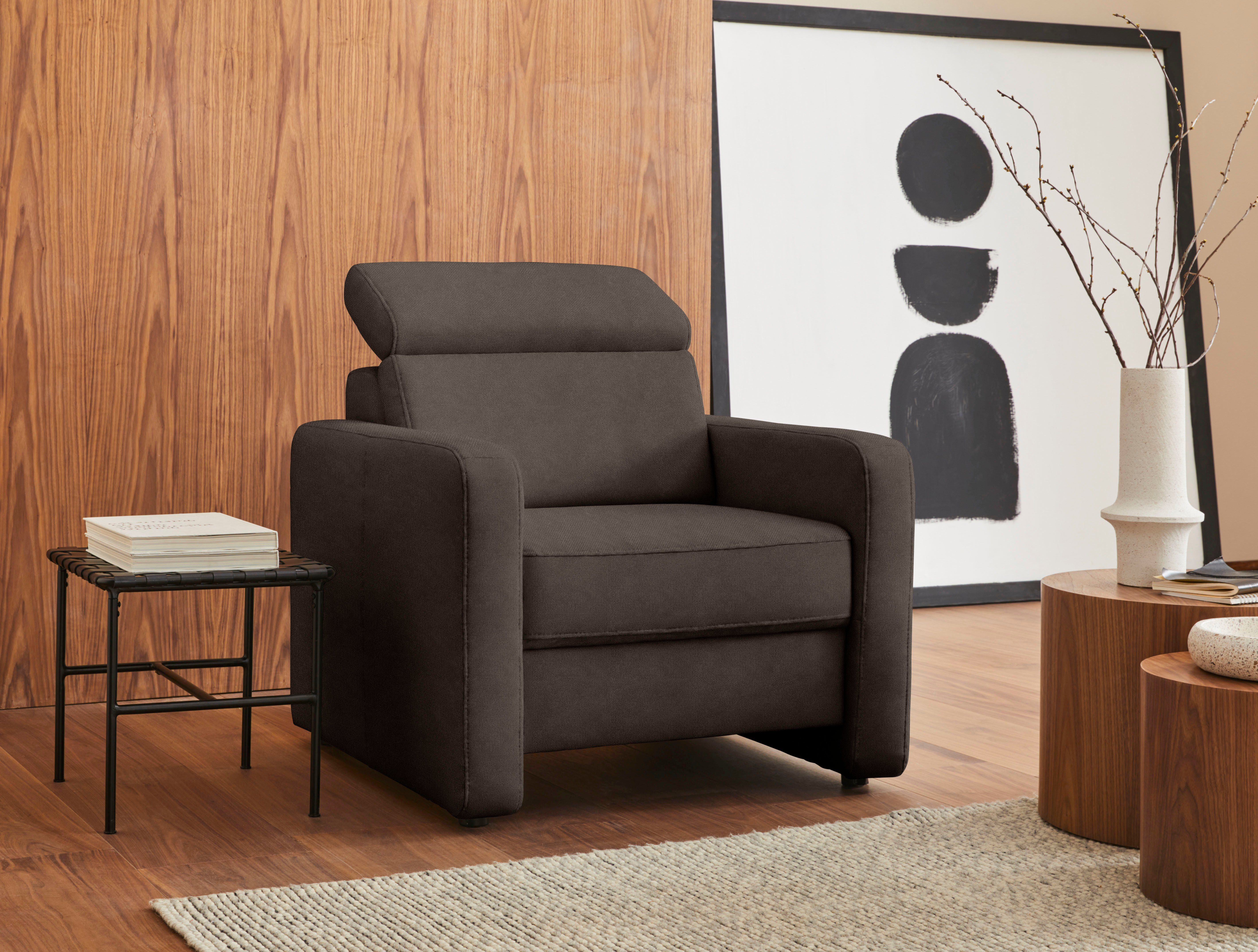 sit&more Fauteuil Bologna met binnenvering, met verstelbare hoofdsteun