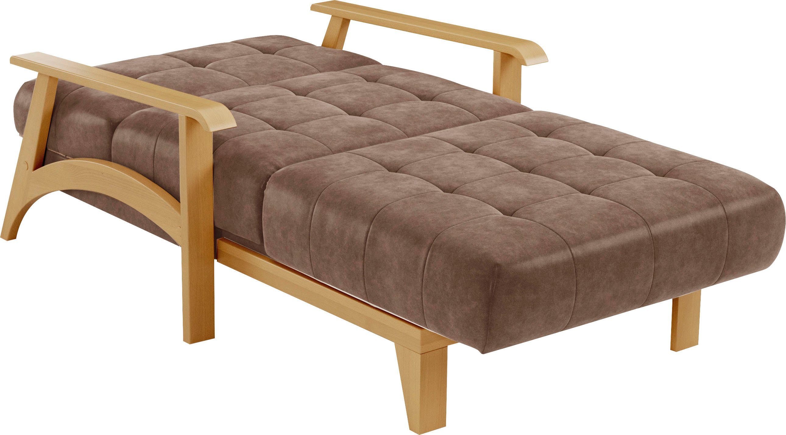 sit&more Récamier Billund Armleuningen van eikenkleurig beukenhout, verschillende bekledingen en kleuren