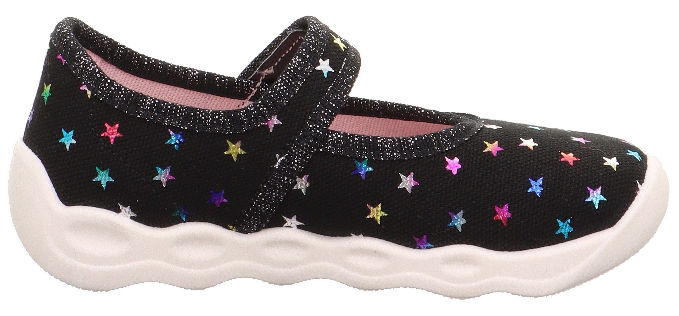 Superfit Pantoffels BUBBLE WMS: Middel Kinderschoen met klittenband, sterretjes, maat sjabloon om te downloaden