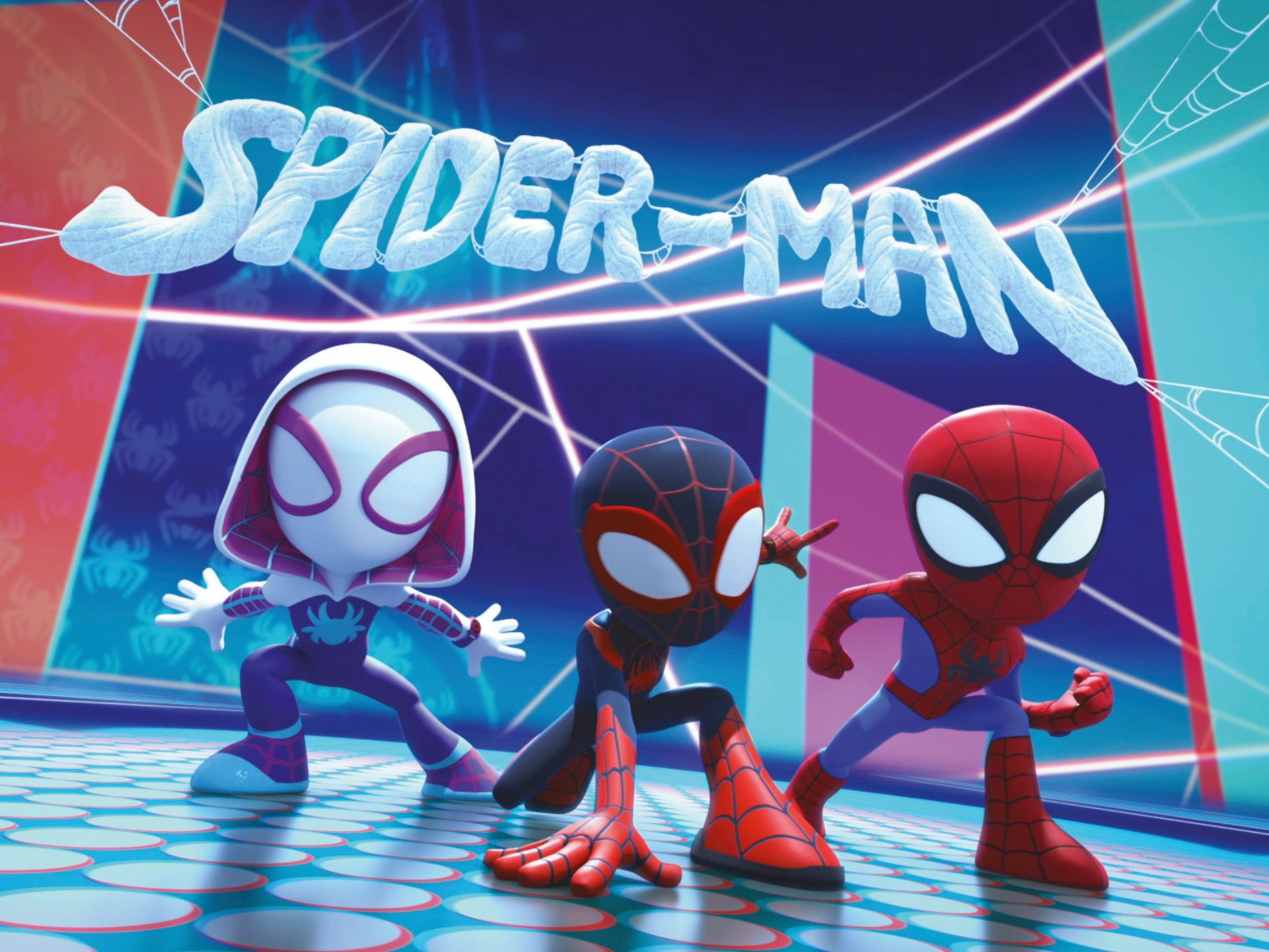 Komar Artprint op linnen Spidey and His Amazing Friends Glowy Spideys - Afmeting 40 x 30 cm (1 stuk)