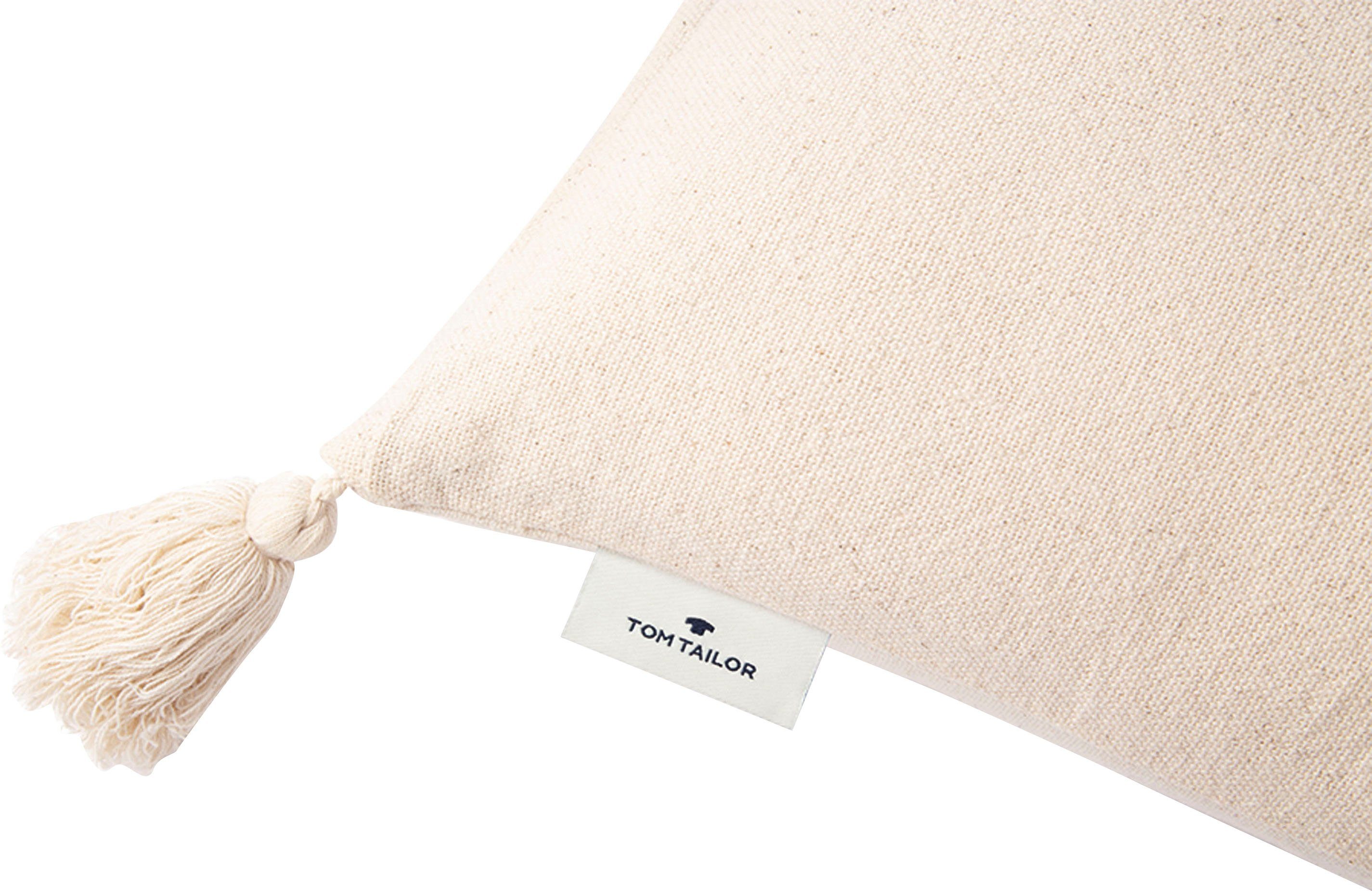 TOM TAILOR HOME Sierkussen Knot Lines met trendy kwasten, kussenovertrek zonder vulling(1 stuk)