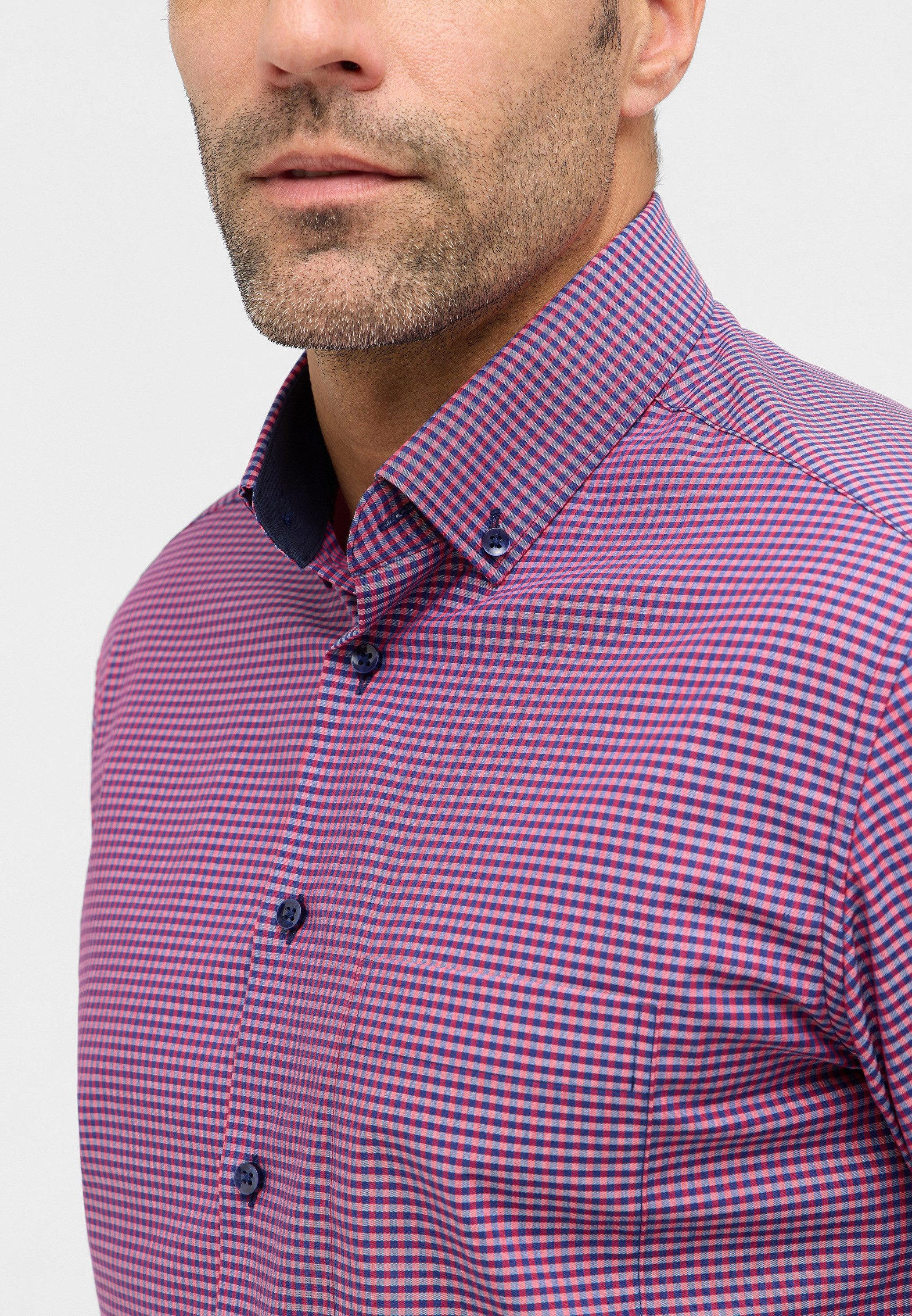 Eterna Overhemd met korte mouwen MODERN FIT NON IRON (strijkvrij)