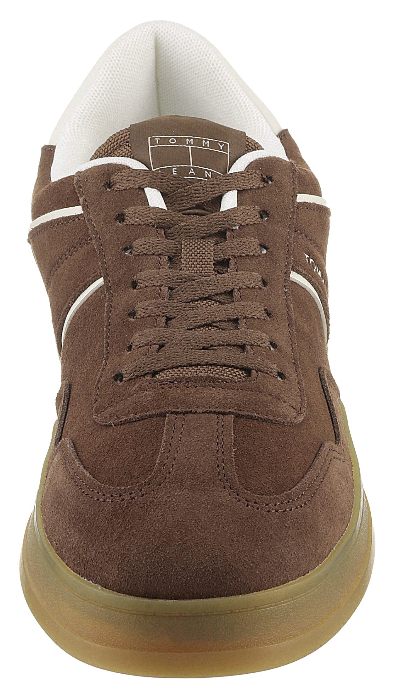 TOMMY JEANS Plateausneakers THE GREENWICH SUEDE , vrijetijdsschoen, halfschoen, veterschoen met gepolsterde schacht