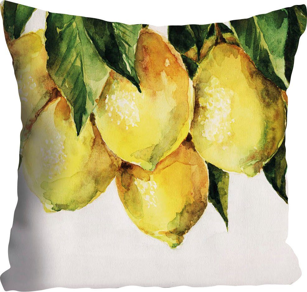 queence Sierkussen Philipp Kussenhoes, citroenen, fruitmotief, zomers, geel, fris, natuurontwerp (1 stuk)