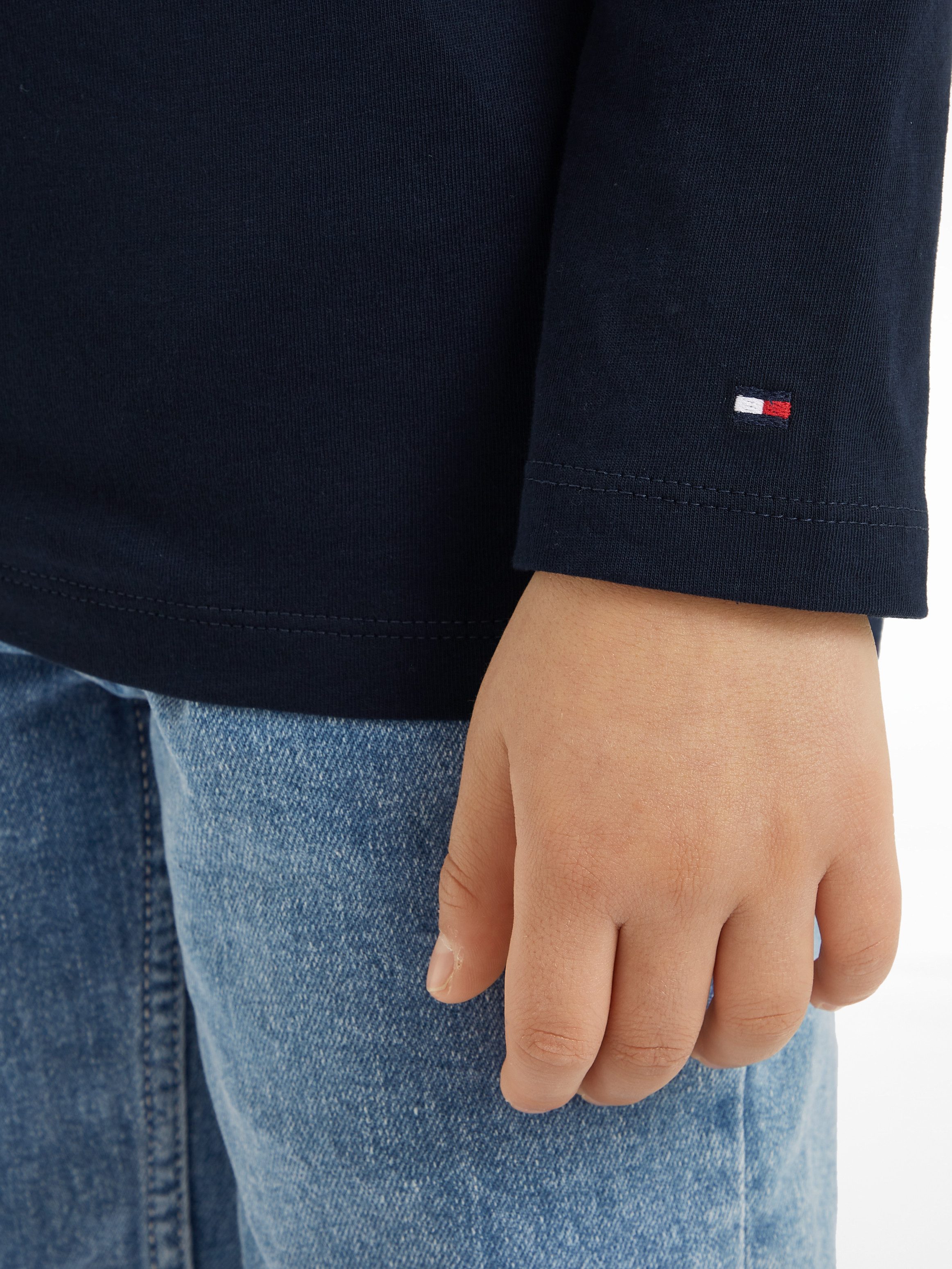 Tommy Hilfiger Shirt met lange mouwen MONOTYPE FLOCK REGULAR TEE LS Kinderen tot 16 jaar met logo-opdruk