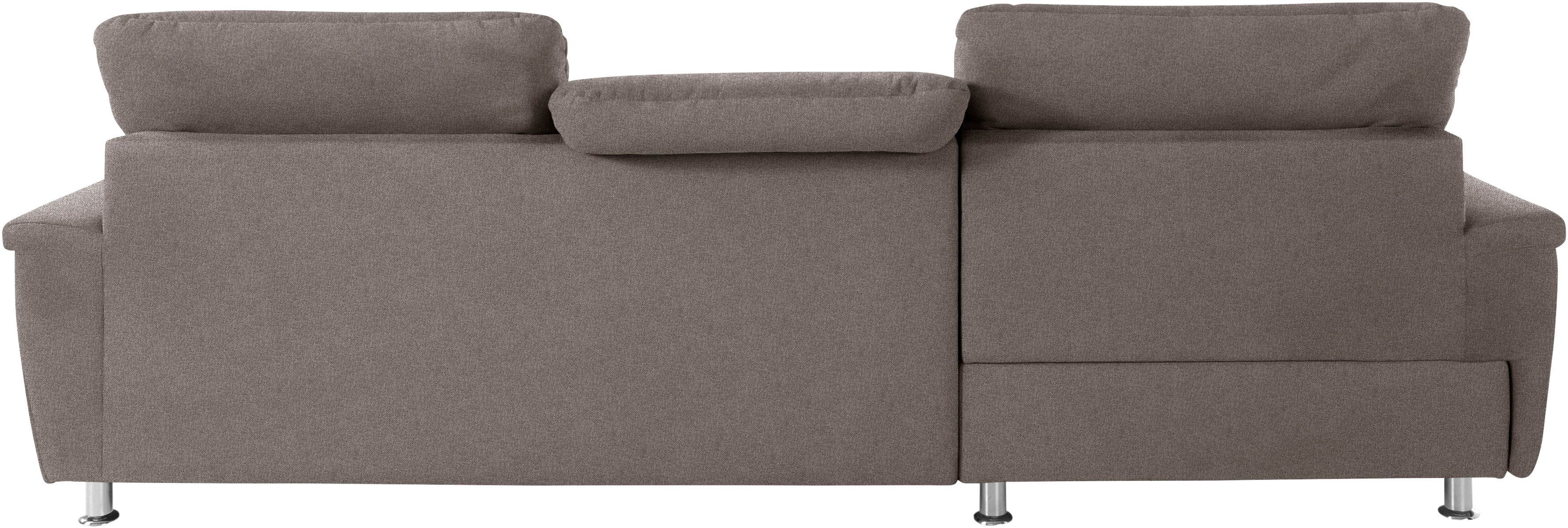 DOMO collection Hoekbank Franzi L-vorm naar keuze met verstelbare hoofdsteun (dan diepte: 170 cm)