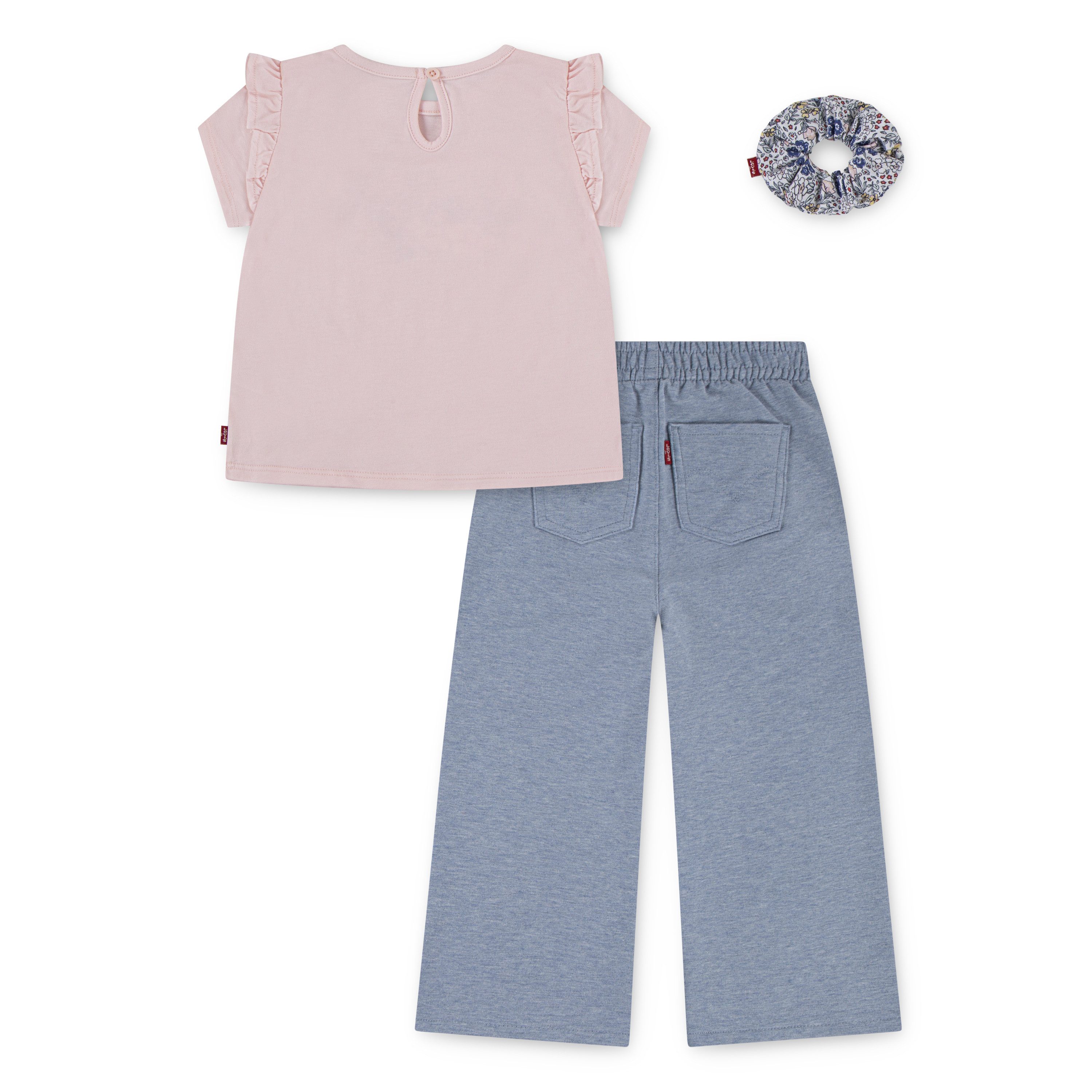Levi's Kidswear Shirt broek haarband set LVG RUFFLE SHLDR TOP & PANT SE