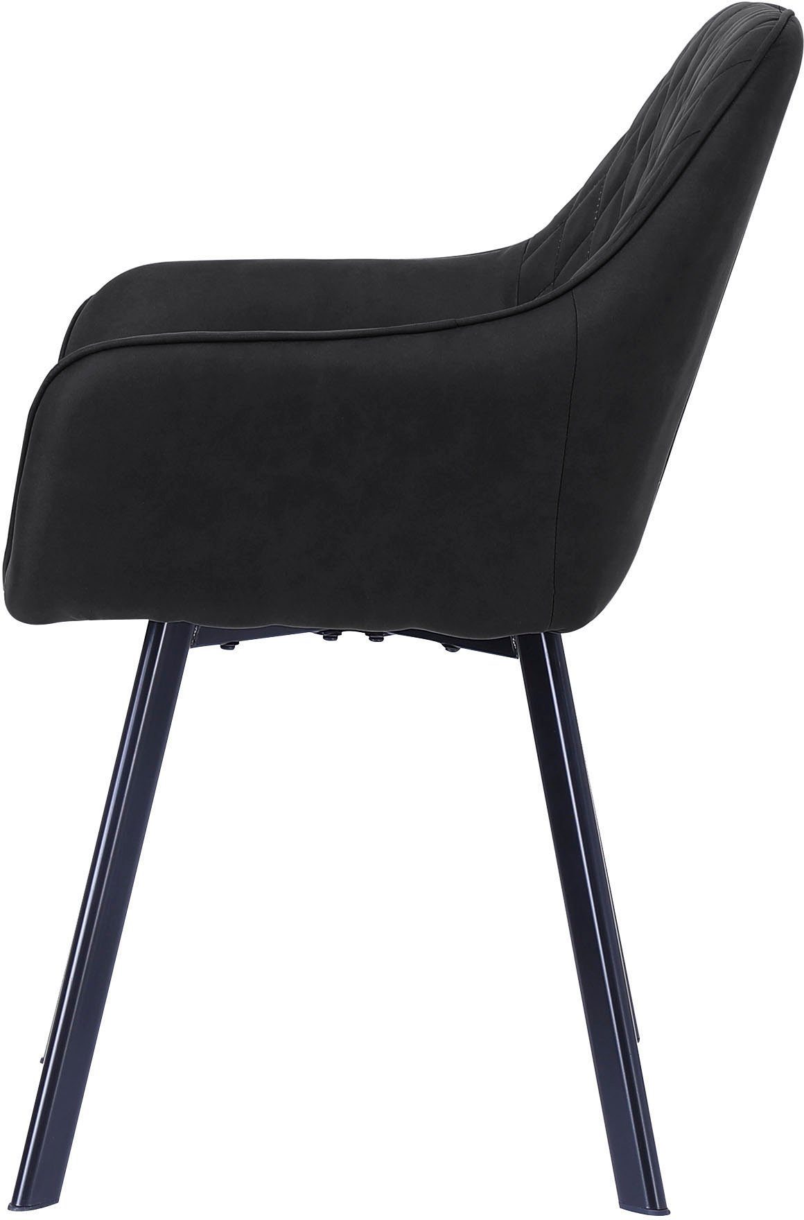 SalesFever Stoel met armleuningen Rugleuning met ruitstiksel (set, 2 stuks)