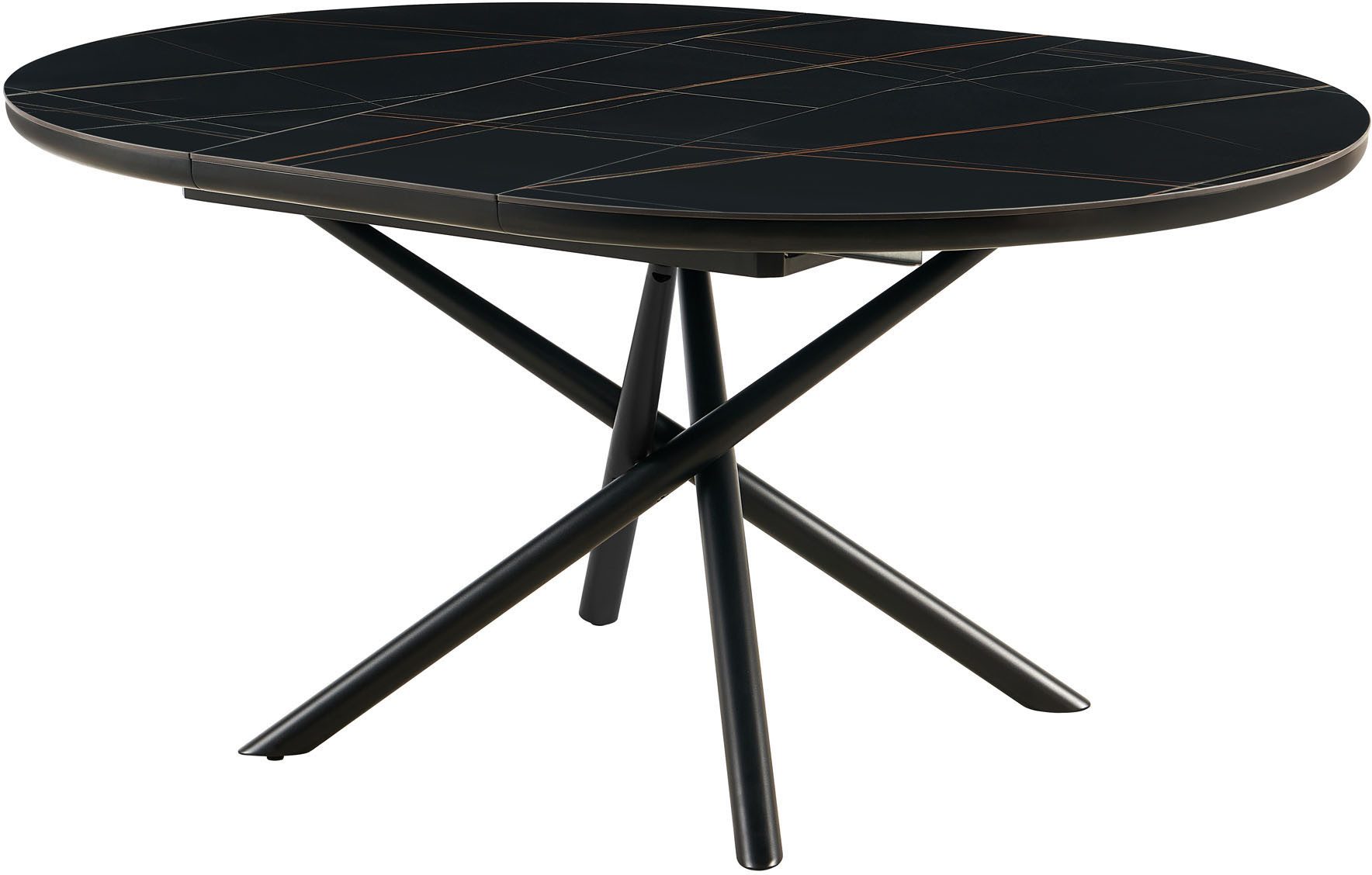 SalesFever Eettafel Stuttgart rond, keramiek, uitschuifbaar van 120 - 160 cm