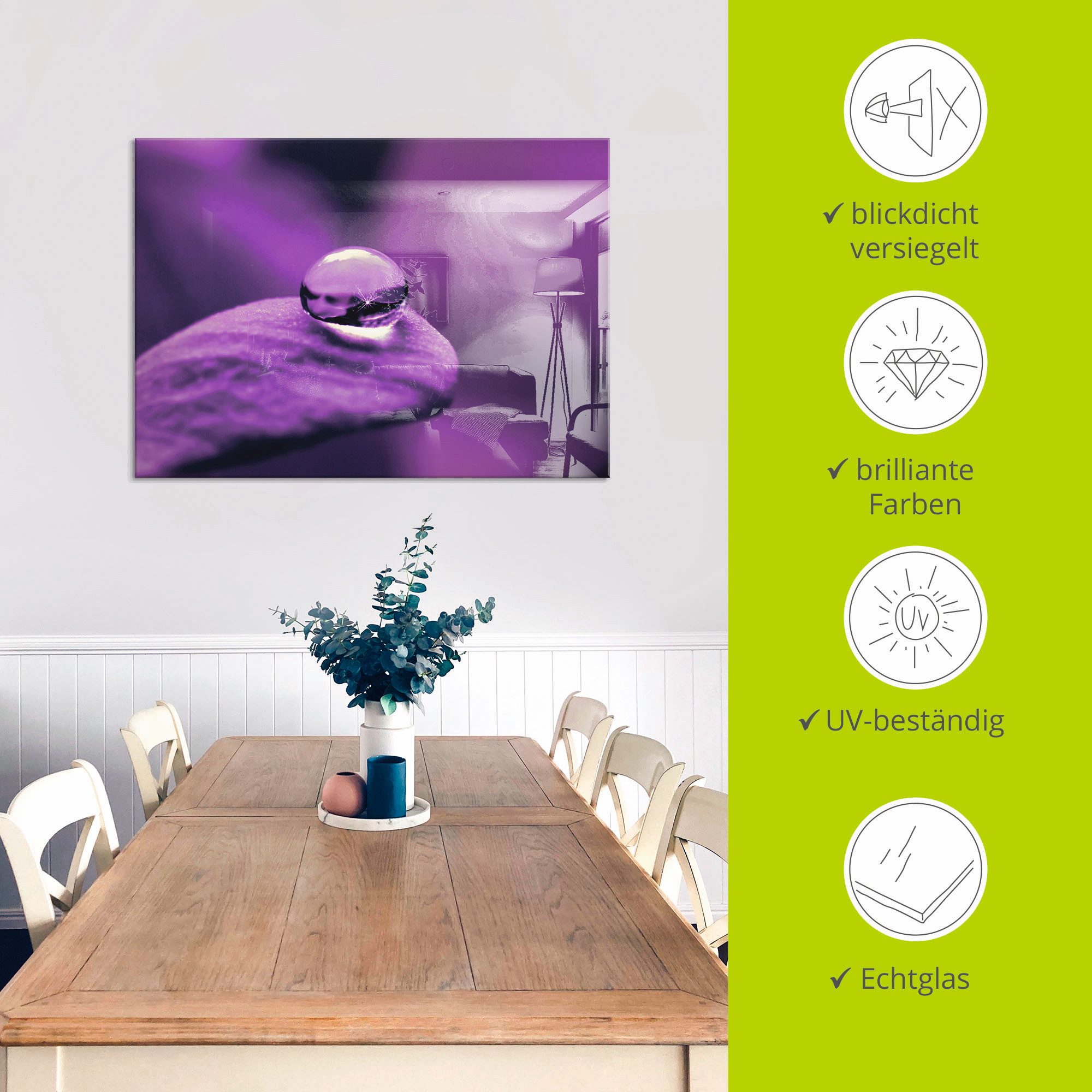 Artland Print op glas Amethist in verschillende maten