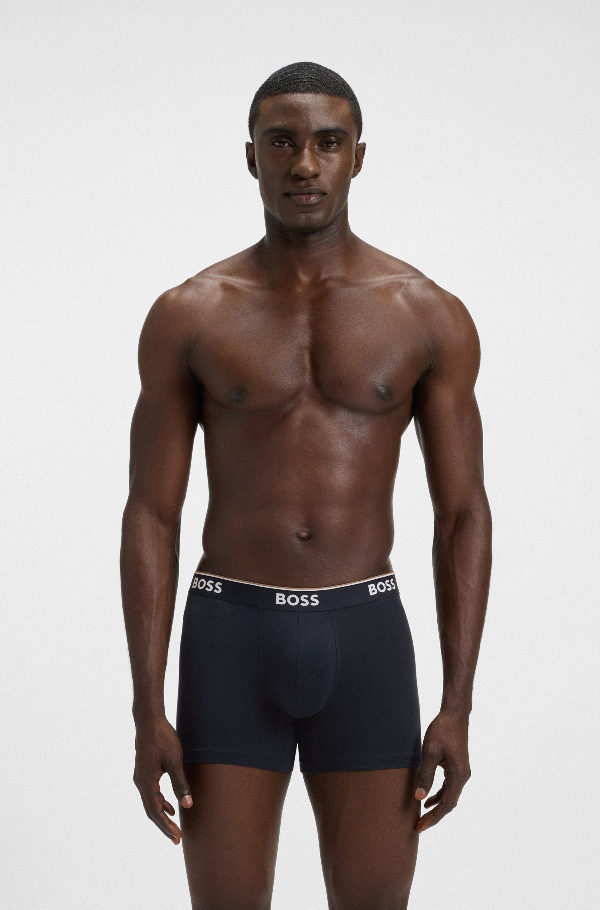 BOSS Lange boxershort BRIEF 3 PACK met in kleur bijpassende weefband (3 stuks)