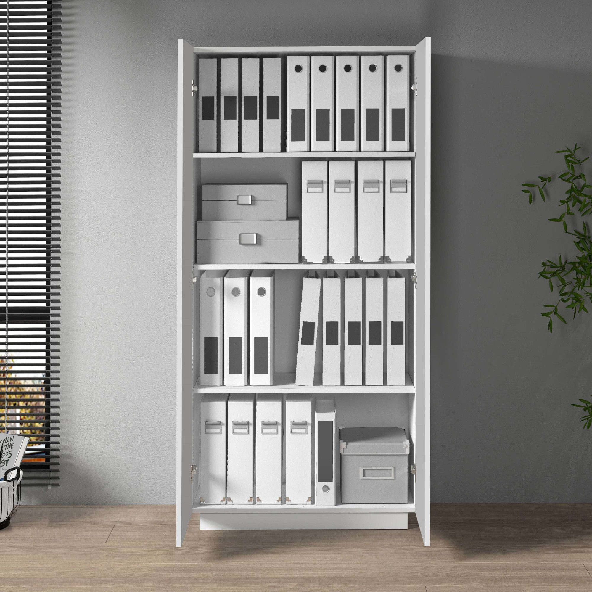 INOSIGN Archiefkast Essential, Multifunctionele kast, Bureaukast met 2 deuren & verstelbare legplanken, hoogte 86 of 166 cm, made in italy