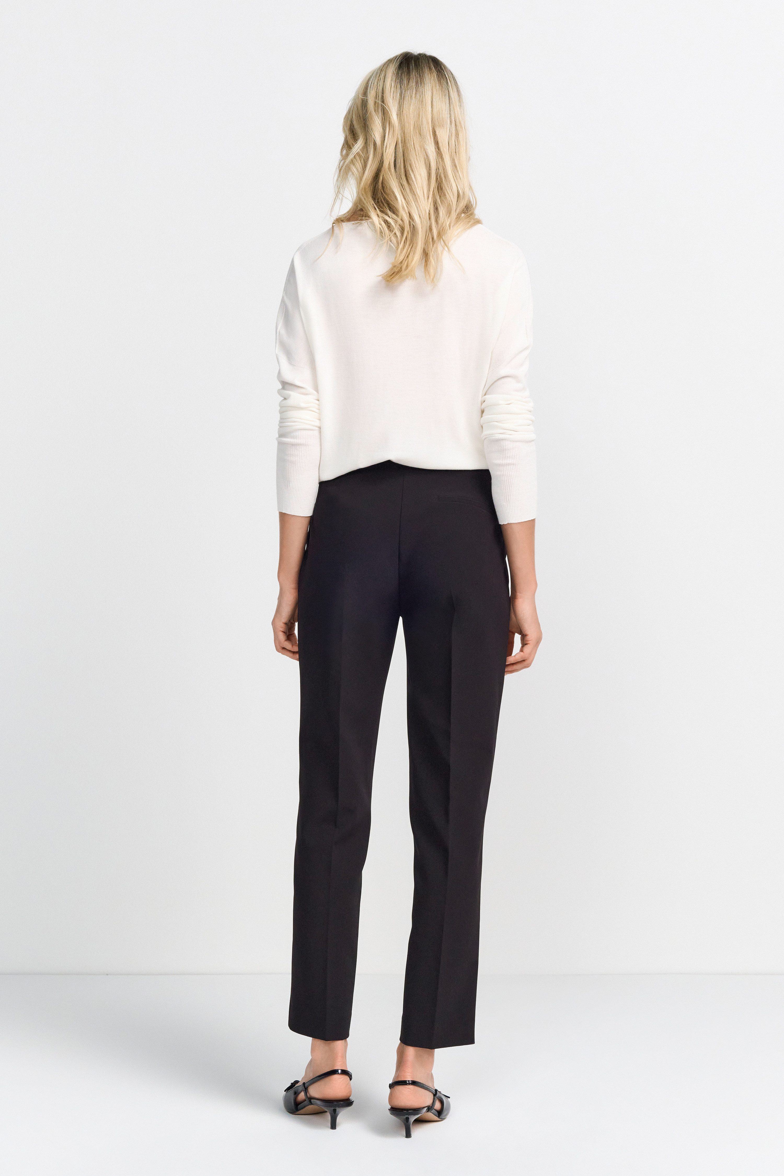 Rich & Royal Pantalon met vouw Nep-leistentas achter