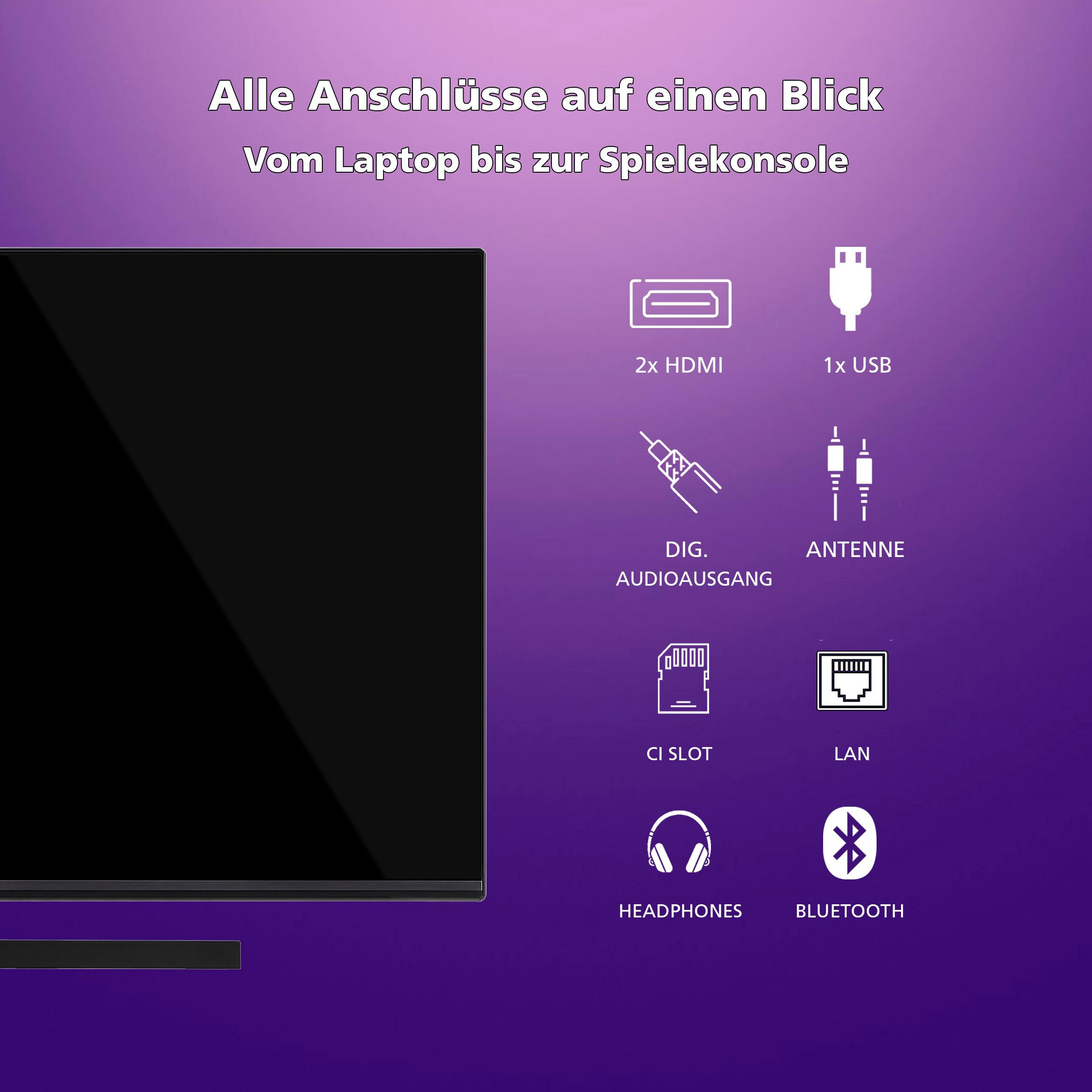 JVC QLED-TV LT-32VQF545A, 80 cm / 32", Full HD, Android TV - Smart TV