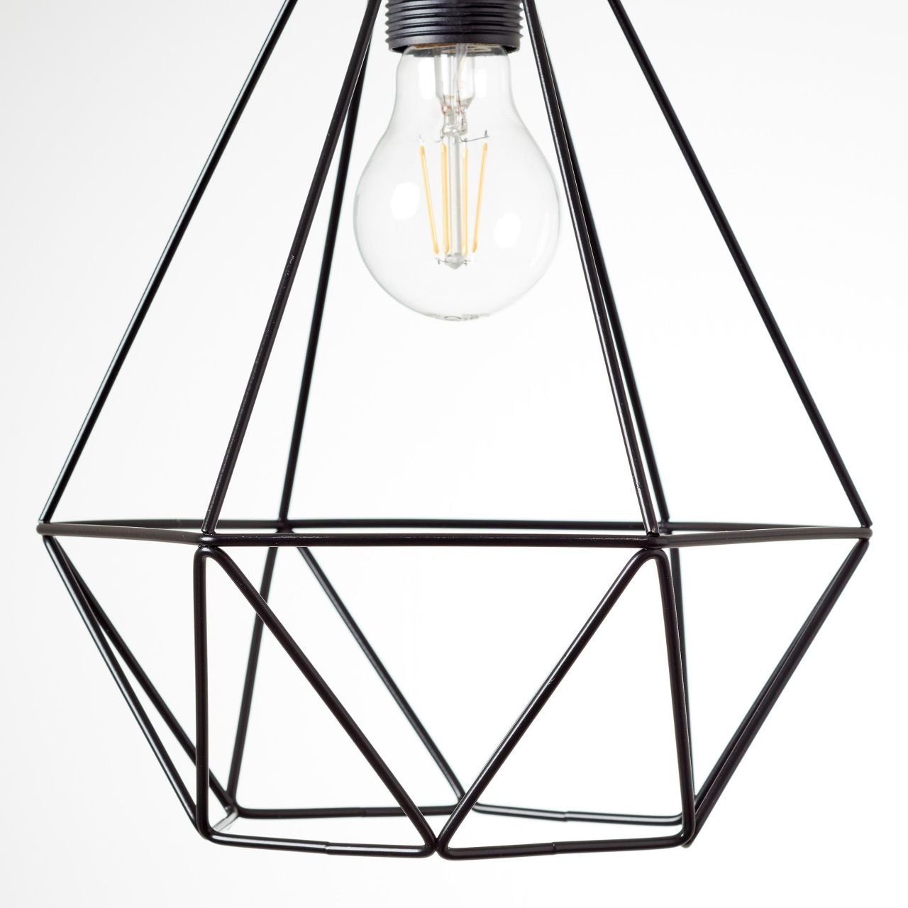 Brilliant Leuchten Hanglamp Drewno Hanglamp 25 cm zwart/houtkleur (1 stuk)