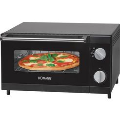 bomann mini-oven mpo 2246 cb pizzaoven ideaal voor grillen en opbakken zwart