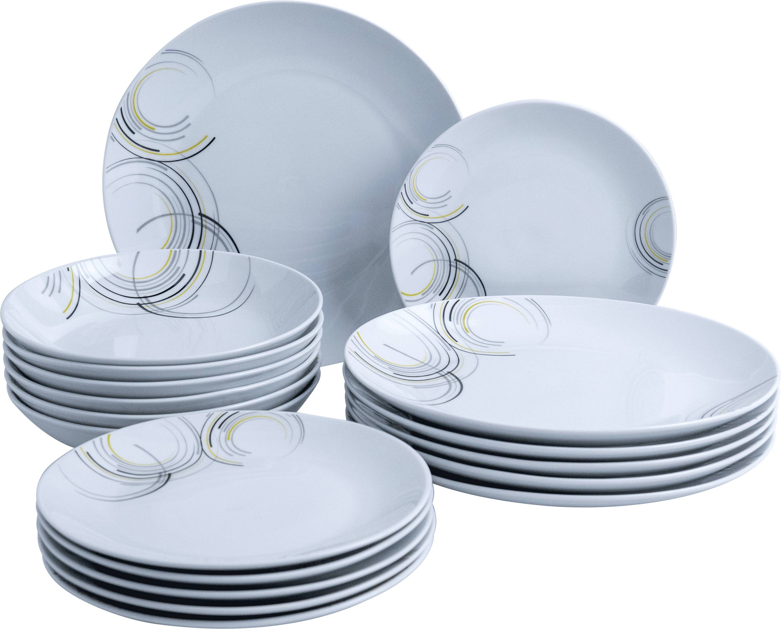 van Well Combi-servies Servies-set Sera, 18-delig (set) serviezen wit