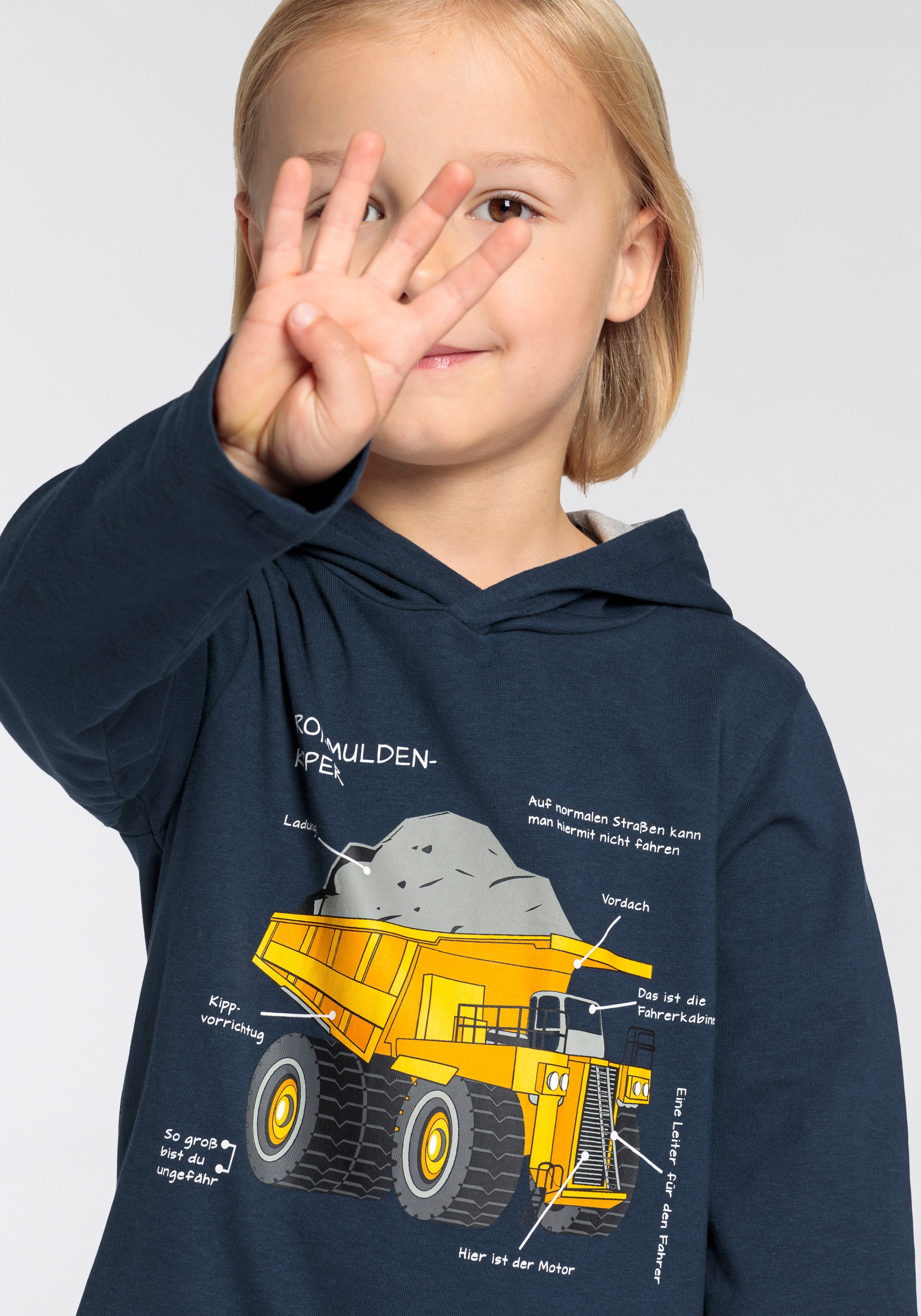 KIDSWORLD Shirt met lange mouwen LKW kiepwagen Lange mouwen, basic pasvorm, met modieuze print, ronde hals
